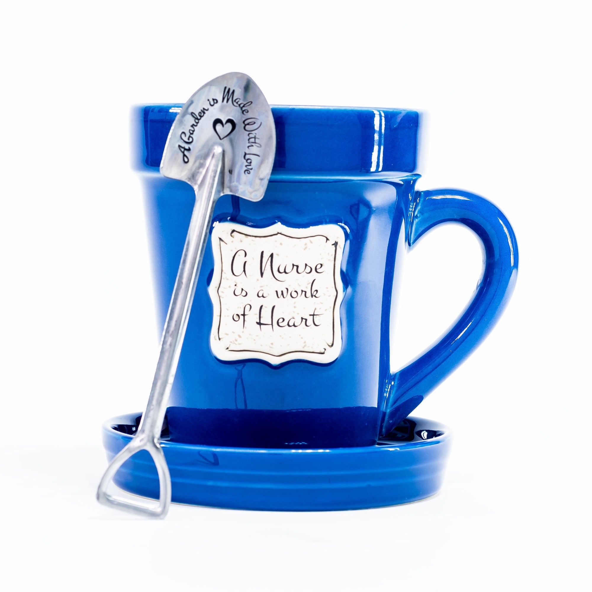 Blue Flower Pot Mug: - Nurse