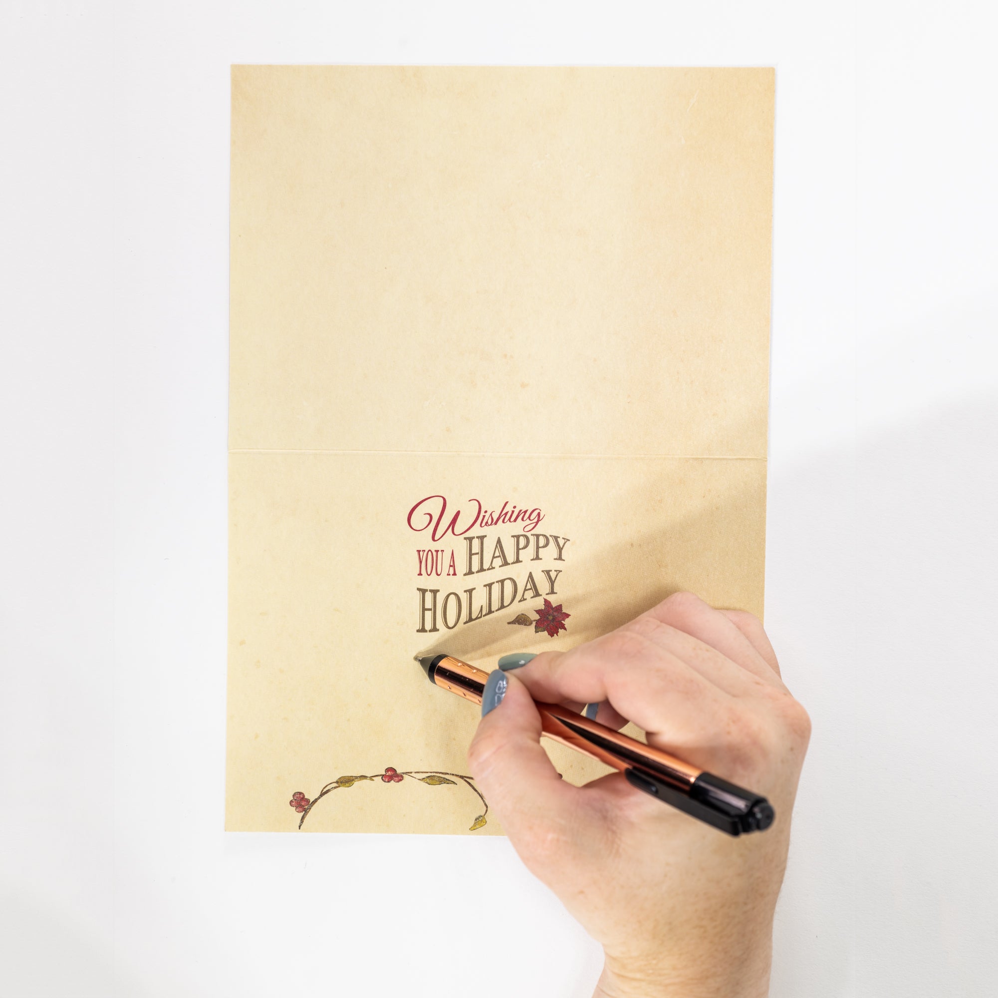 Single Christmas Card Set of 6: Vintage Happy Holidays