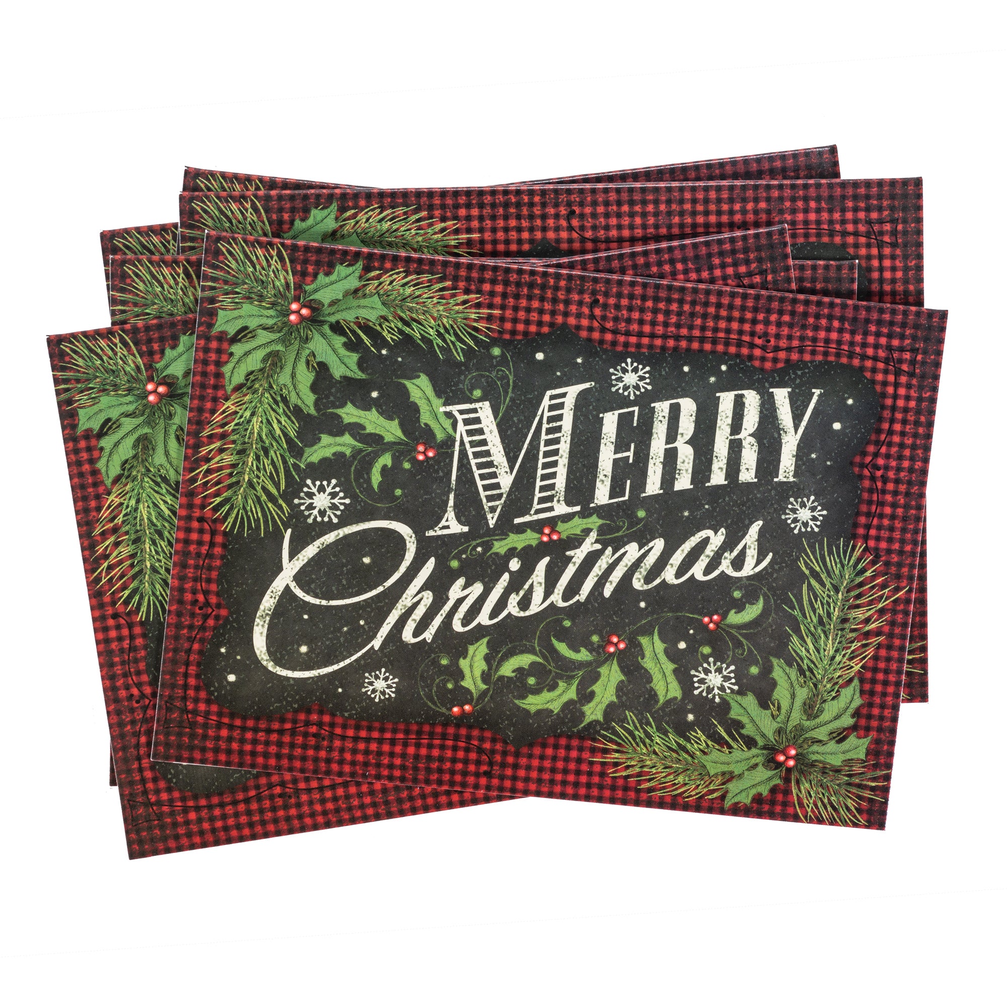 Single Christmas Card Set of 6: Merry Christmas Vintage