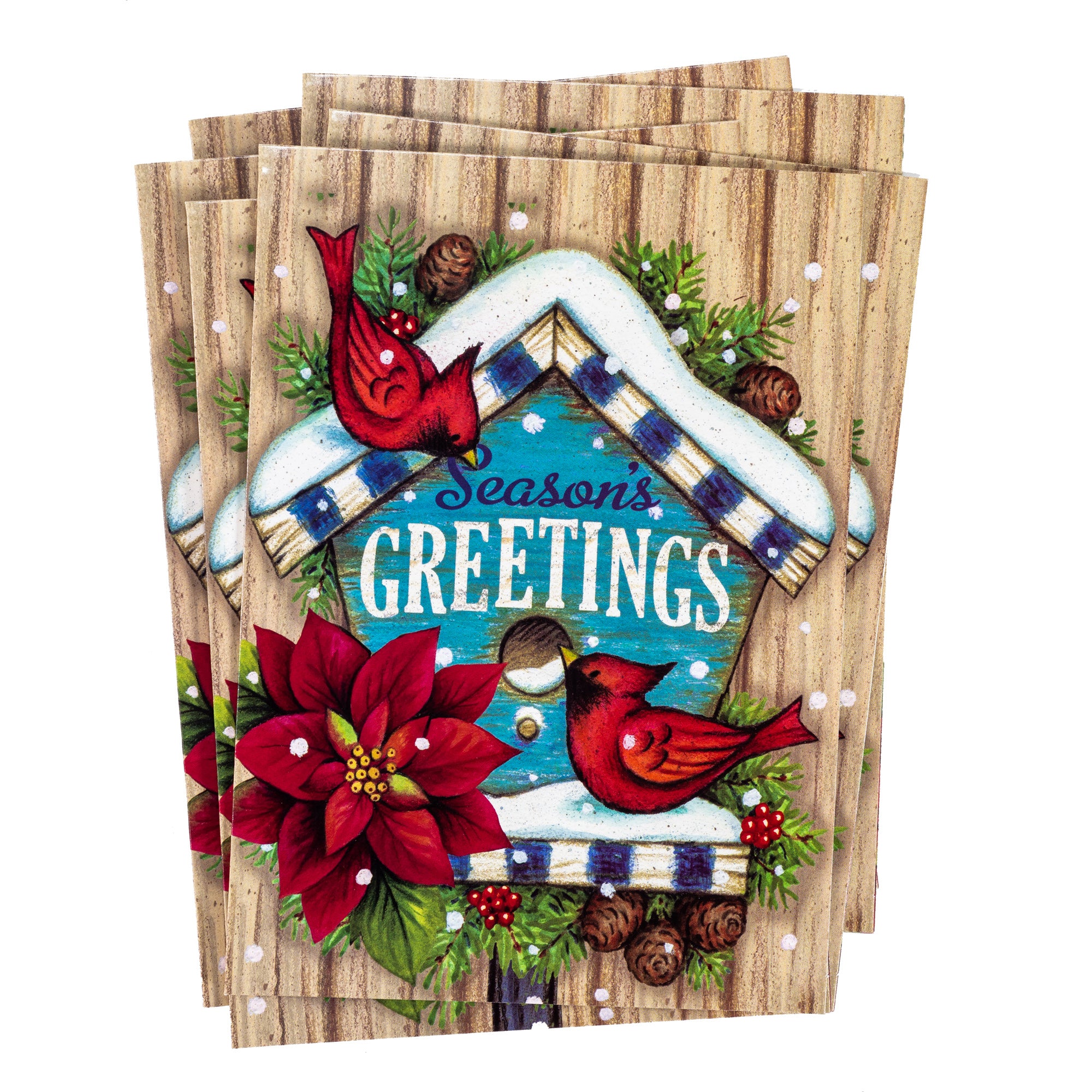 Single Christmas Card Set of 6: Season's Greetings