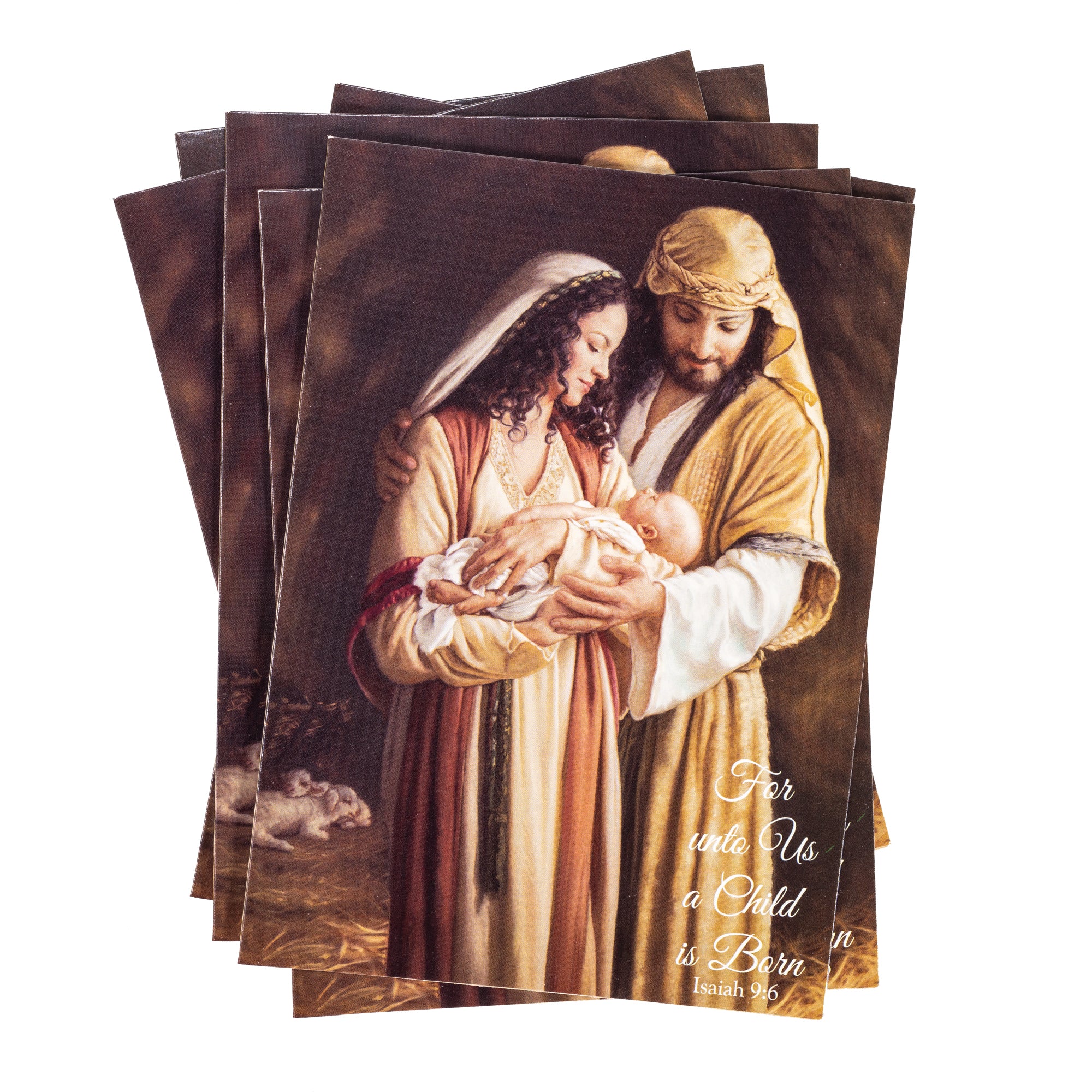 Single Christmas Card Set of 6: For Unto Us a Child