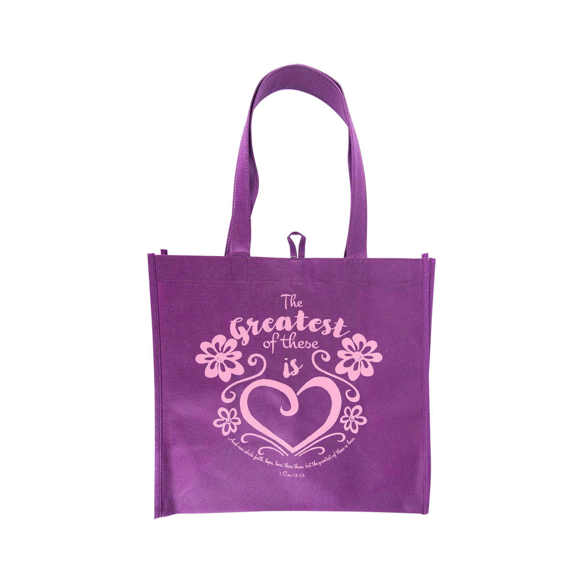 Eco Tote: Purple: Greatest Of These Is Love