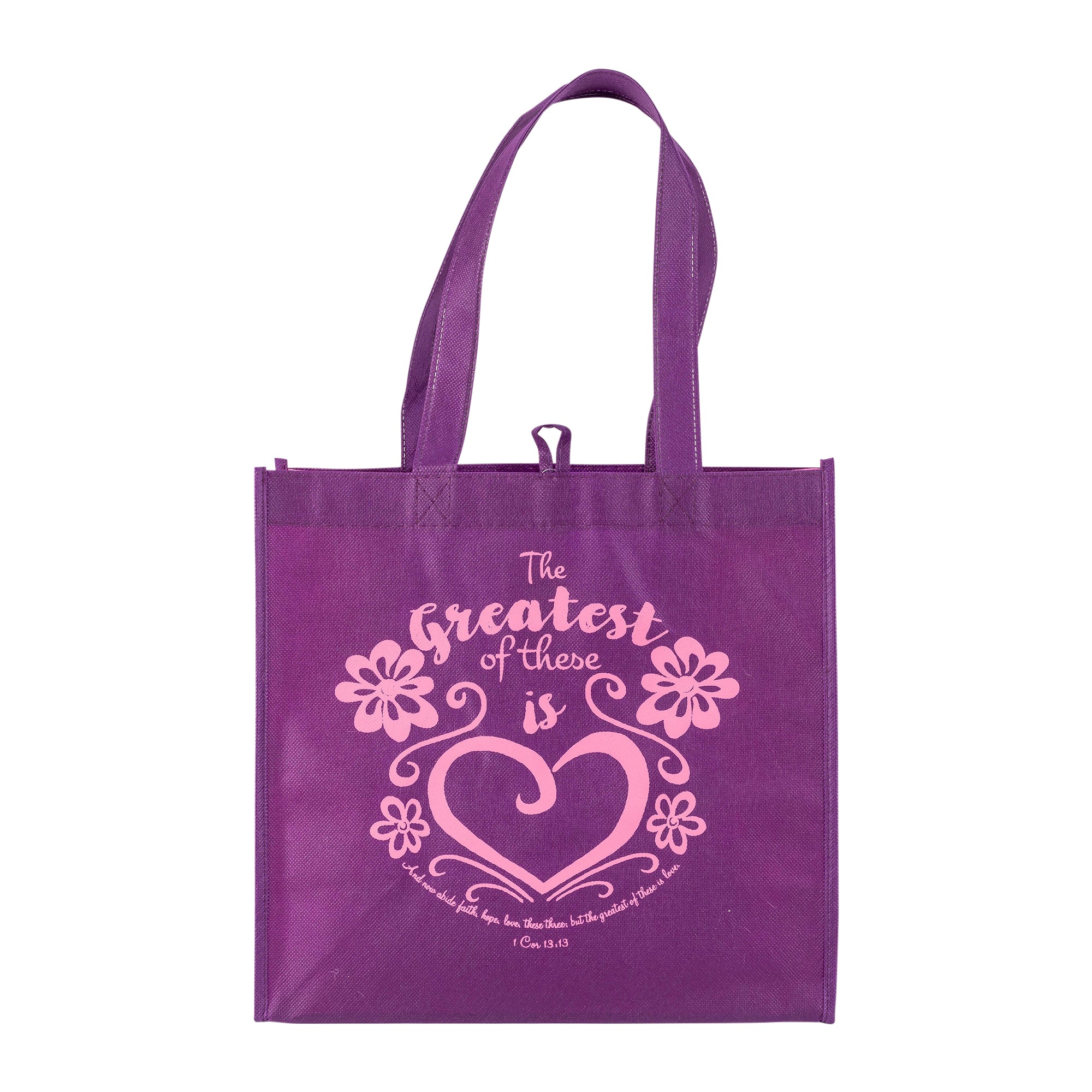 Eco Tote: Purple: Greatest Of These Is Love