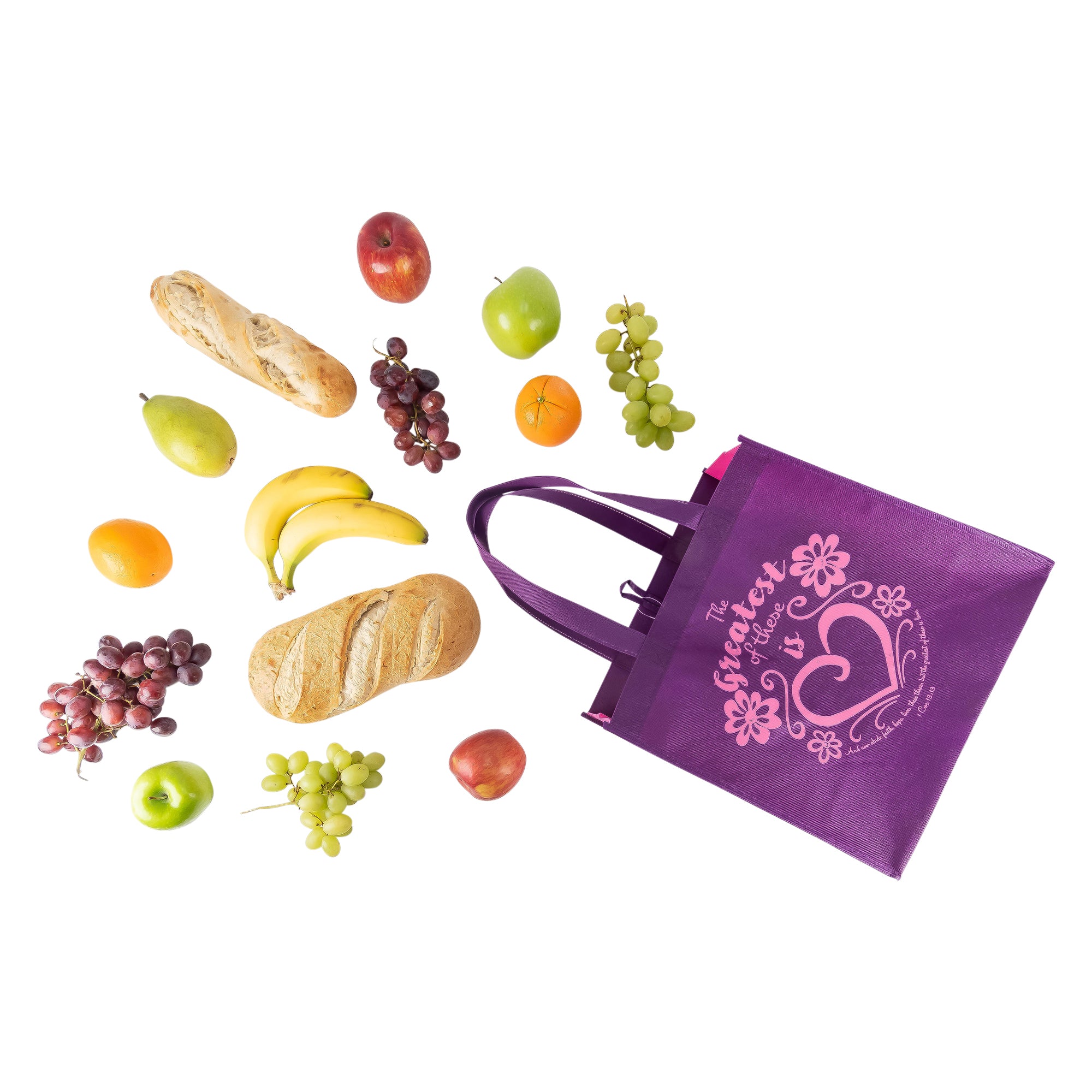 Eco Tote: Purple: Greatest Of These Is Love