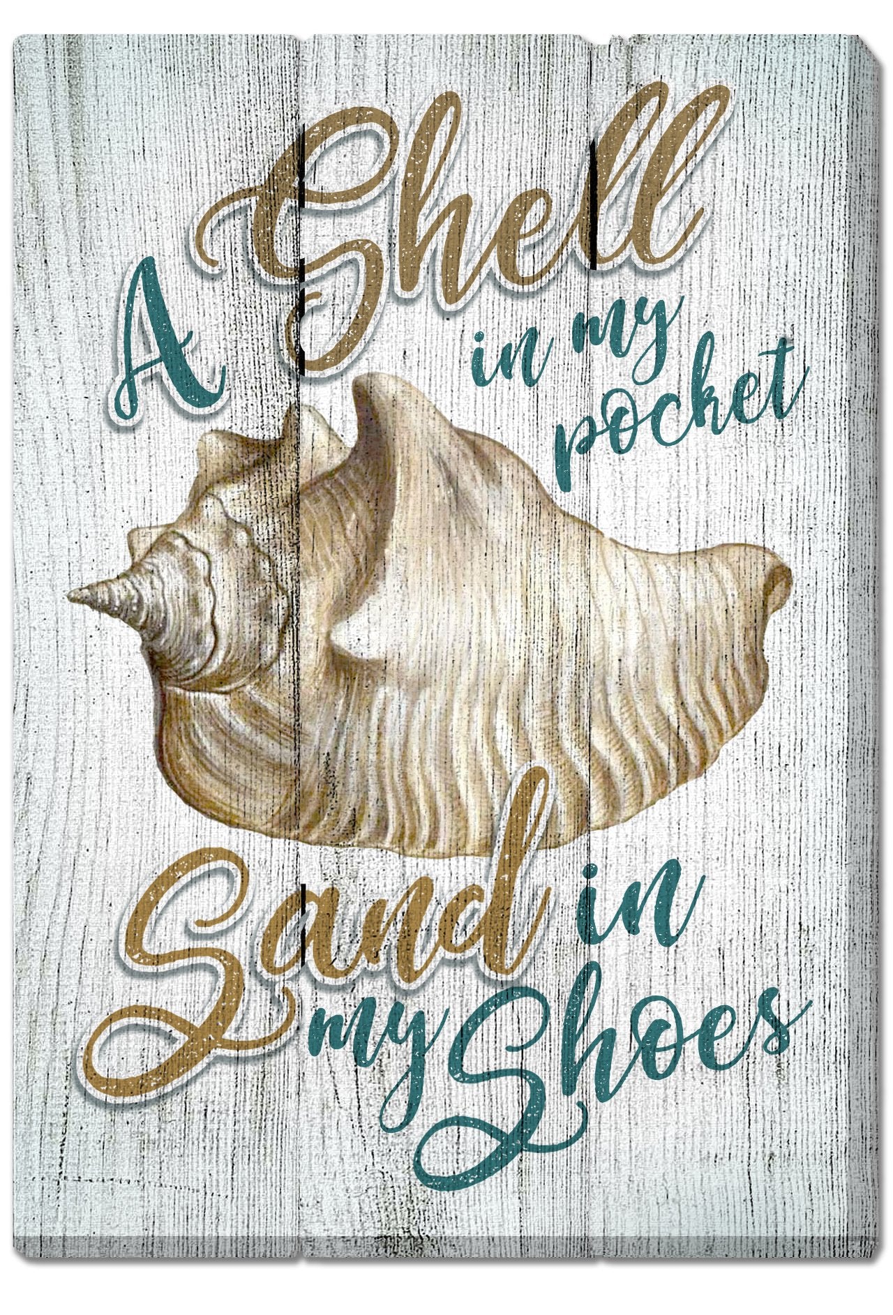 Oak Patch Gifts Coastal: Wooden Magnet: Shell in My Pocket