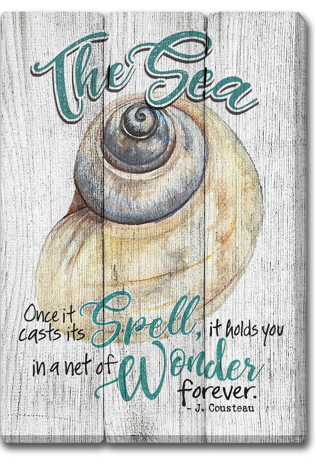 Oak Patch Gifts Coastal: Wooden Magnet: The Sea Casts Its Spell