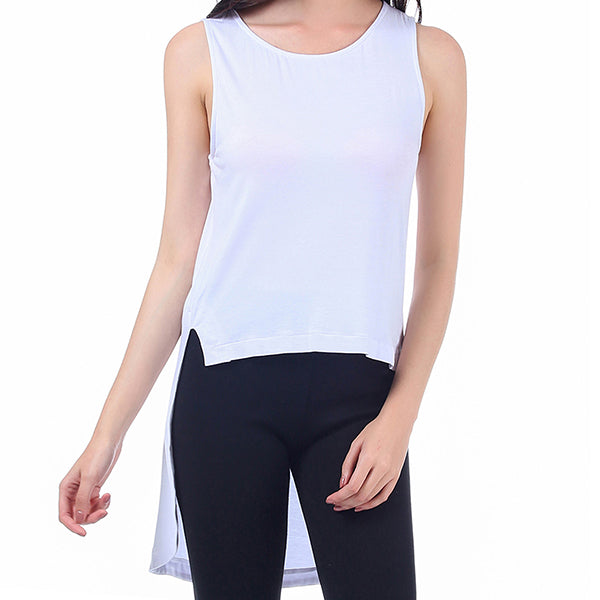 M2O: L/XL White Hi Low Long Tank