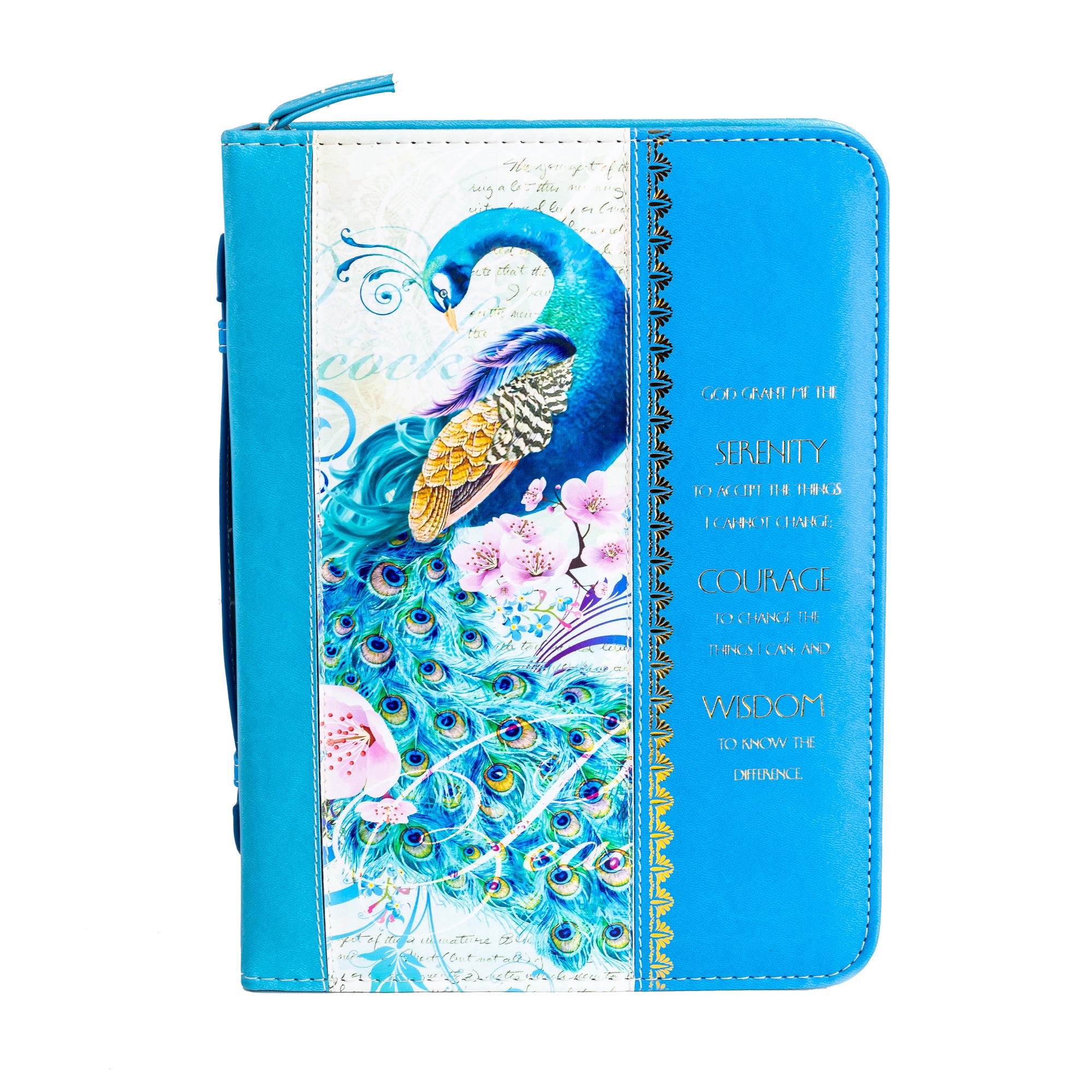 Divine Details: Bible Cover - Peacock Serenity Prayer