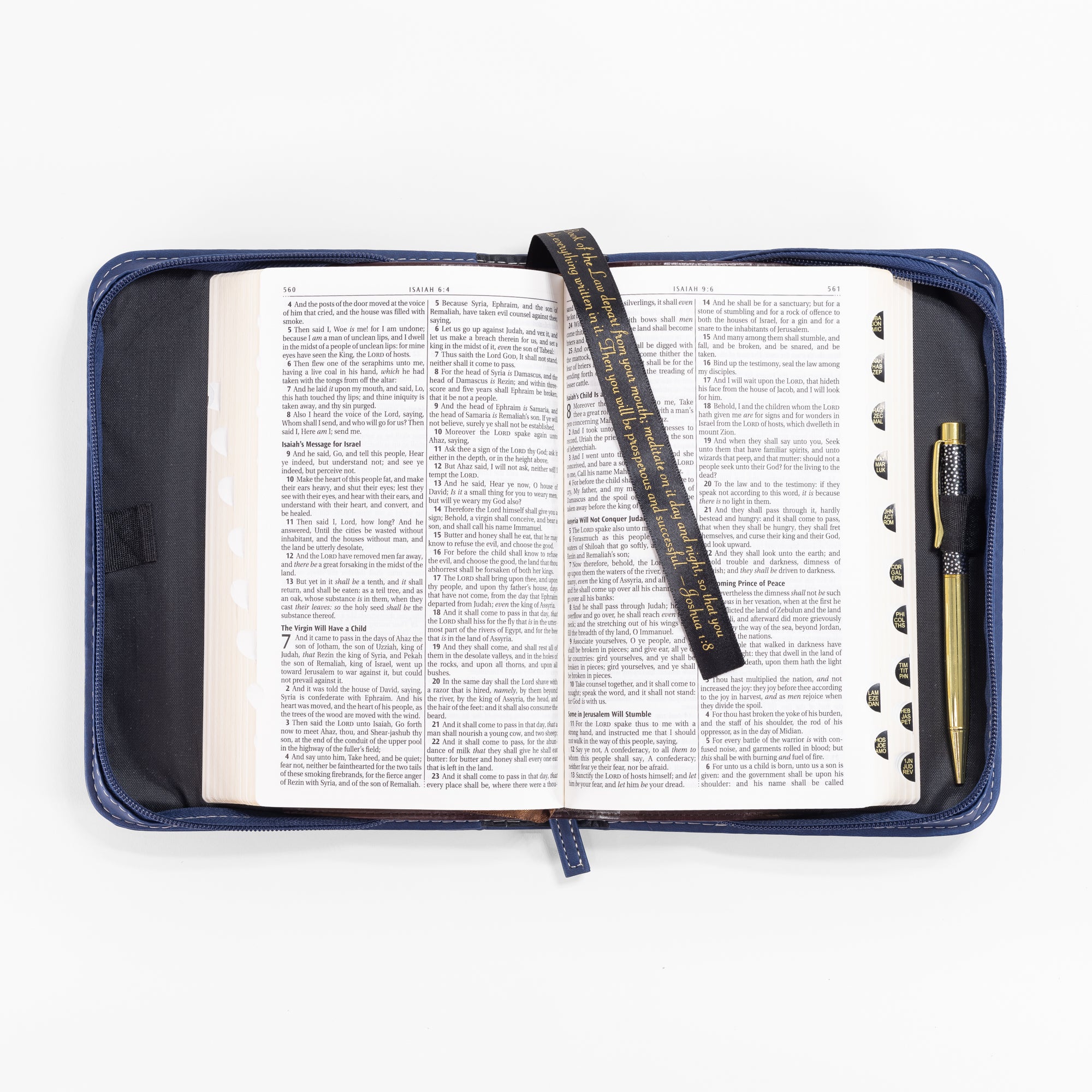 Divine Details: Navy Blue Flying Eagle Bible Cover