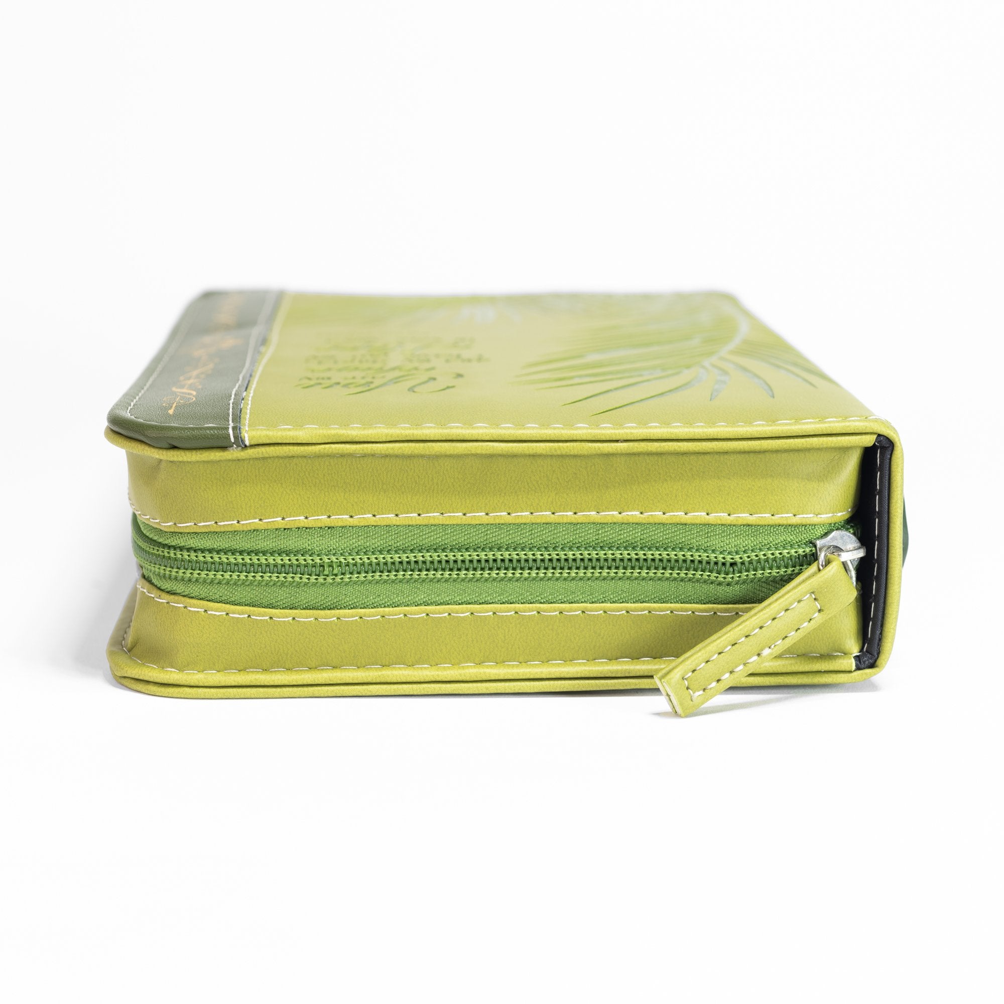 Divine Details: Green & Gold Palm Frond Bible Cover