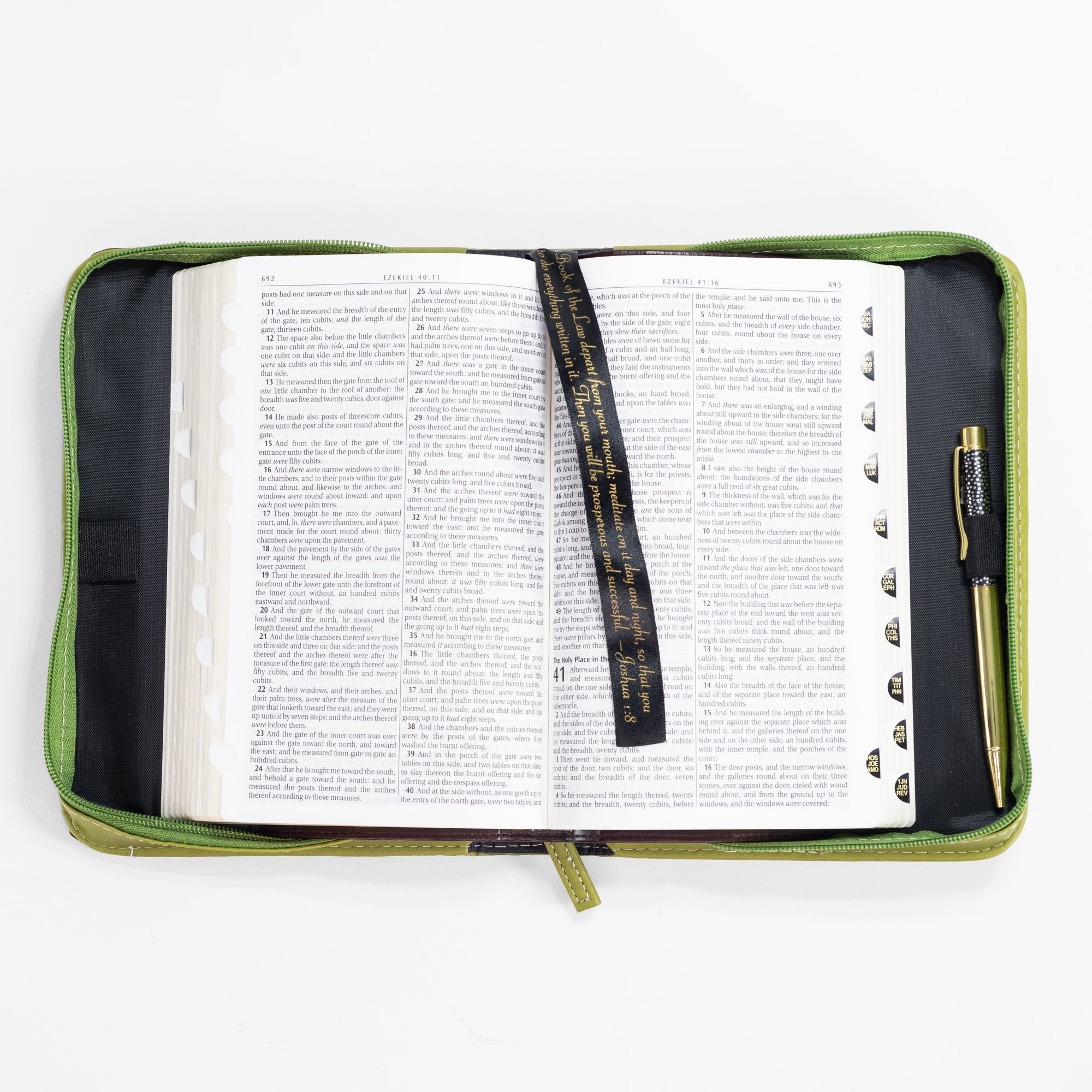 Divine Details: Green & Gold Palm Frond Bible Cover