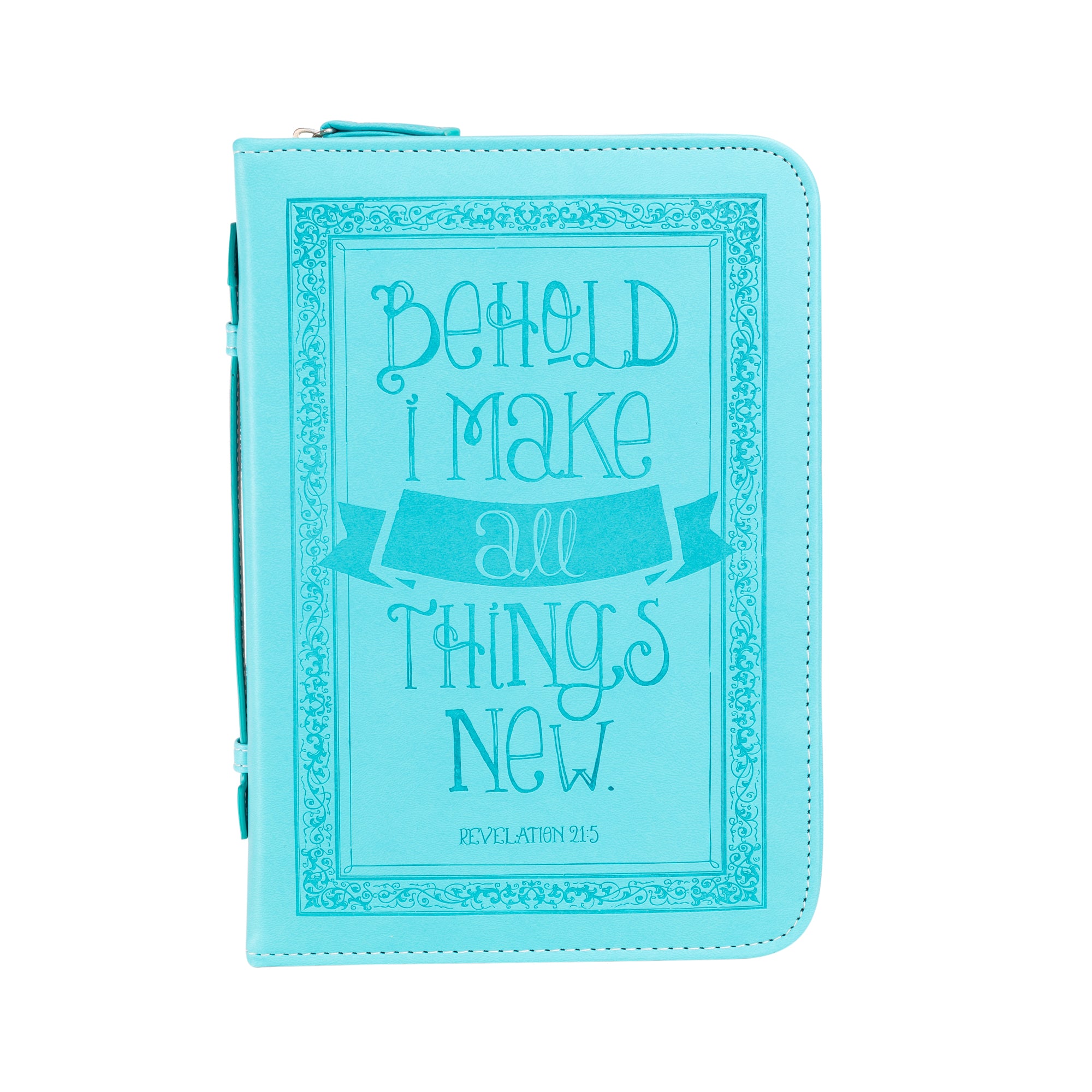 Divine Details: Bible Cover Teal - Behold I Make All Things New