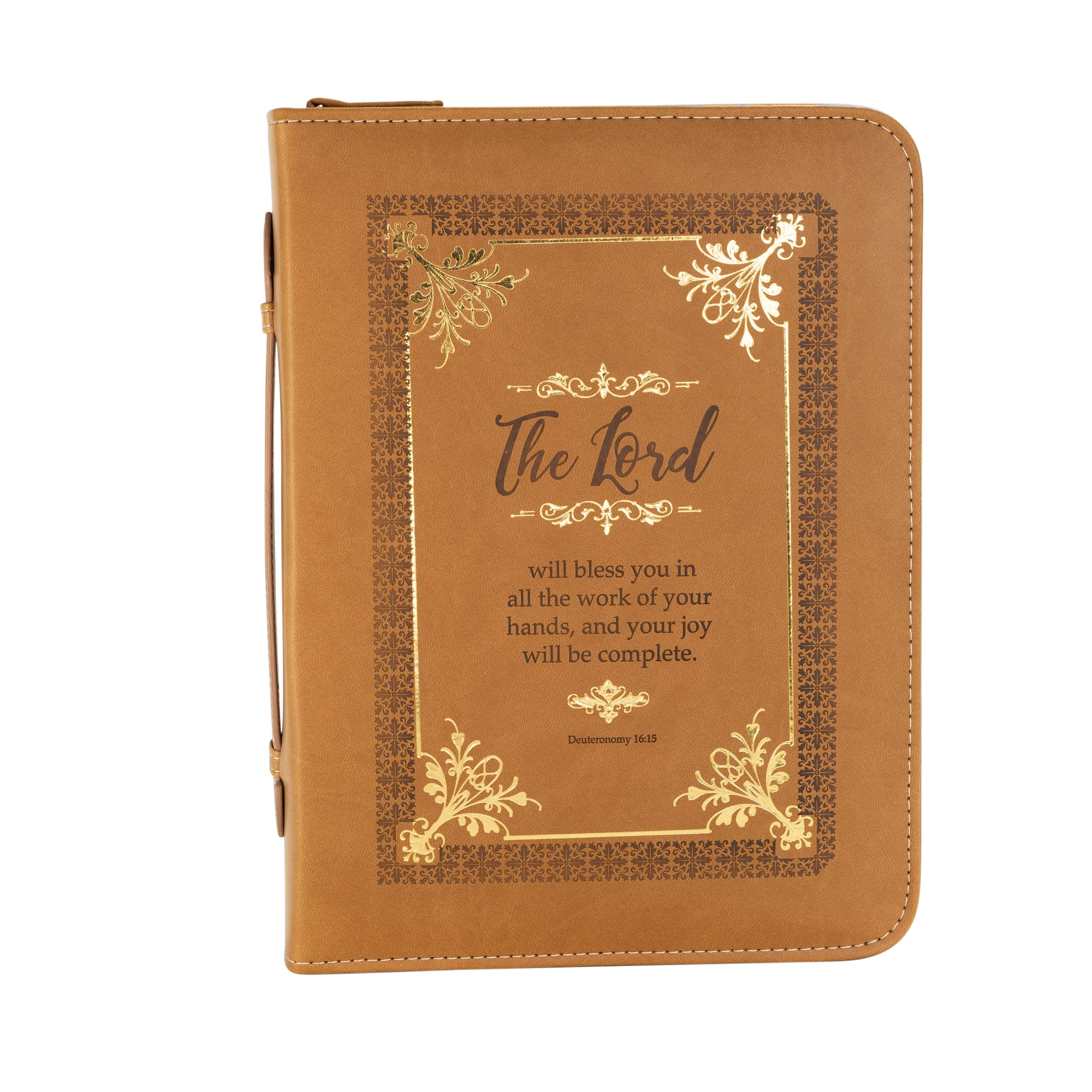 Divine Details: Bible Cover Brown & Gold - Deuteronomy