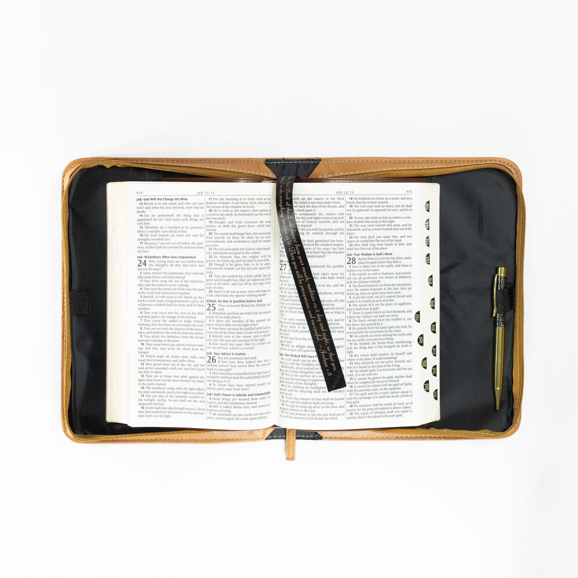 Divine Details: Bible Cover Brown & Gold - Deuteronomy