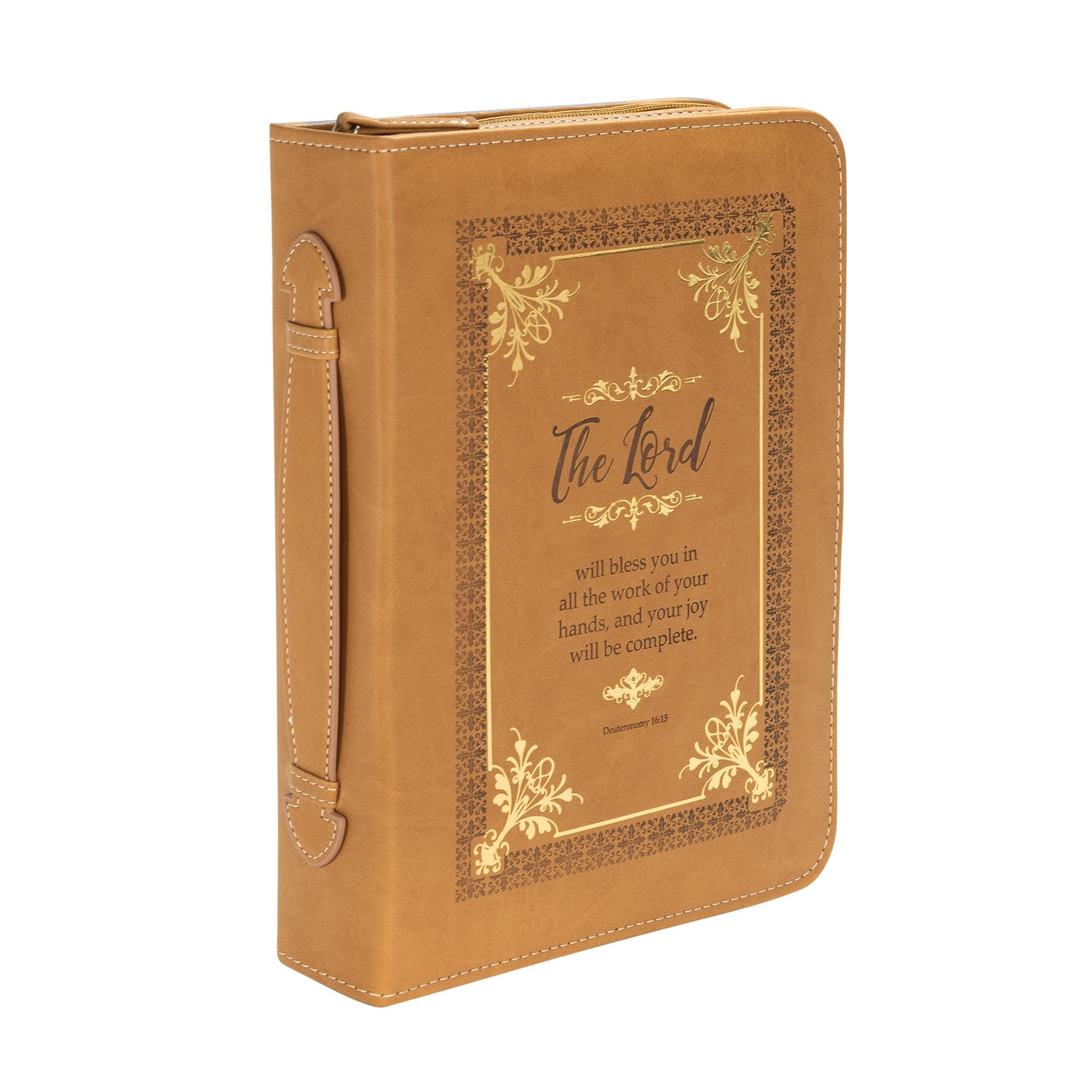 Divine Details: Bible Cover Brown & Gold - Deuteronomy