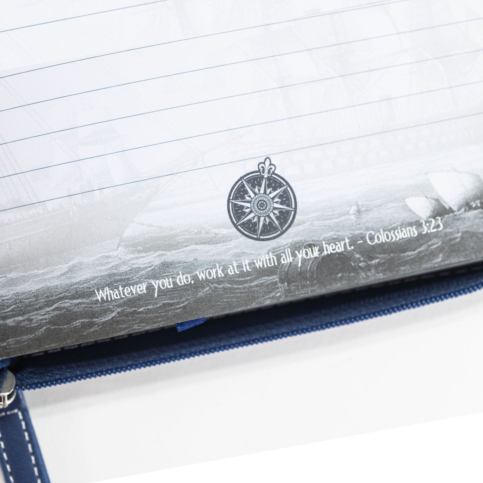 Divine Details: Journal Navy Blue Flying Compass Rose Bible