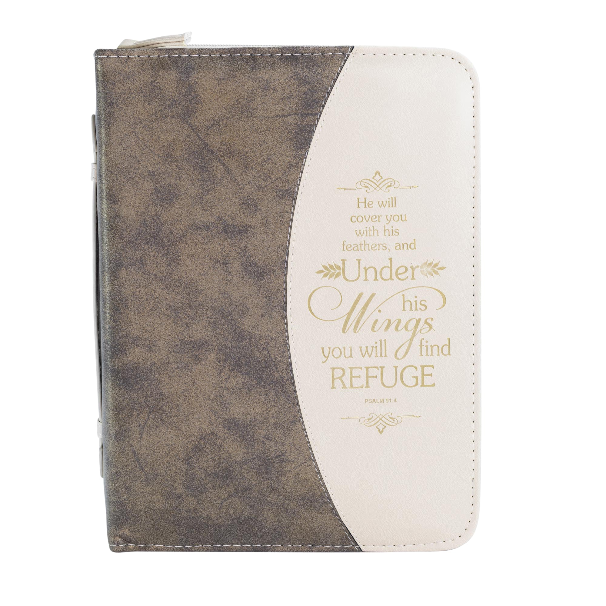 Divine Details: Bible Cover - Brown Refuge - Psalm 91:4
