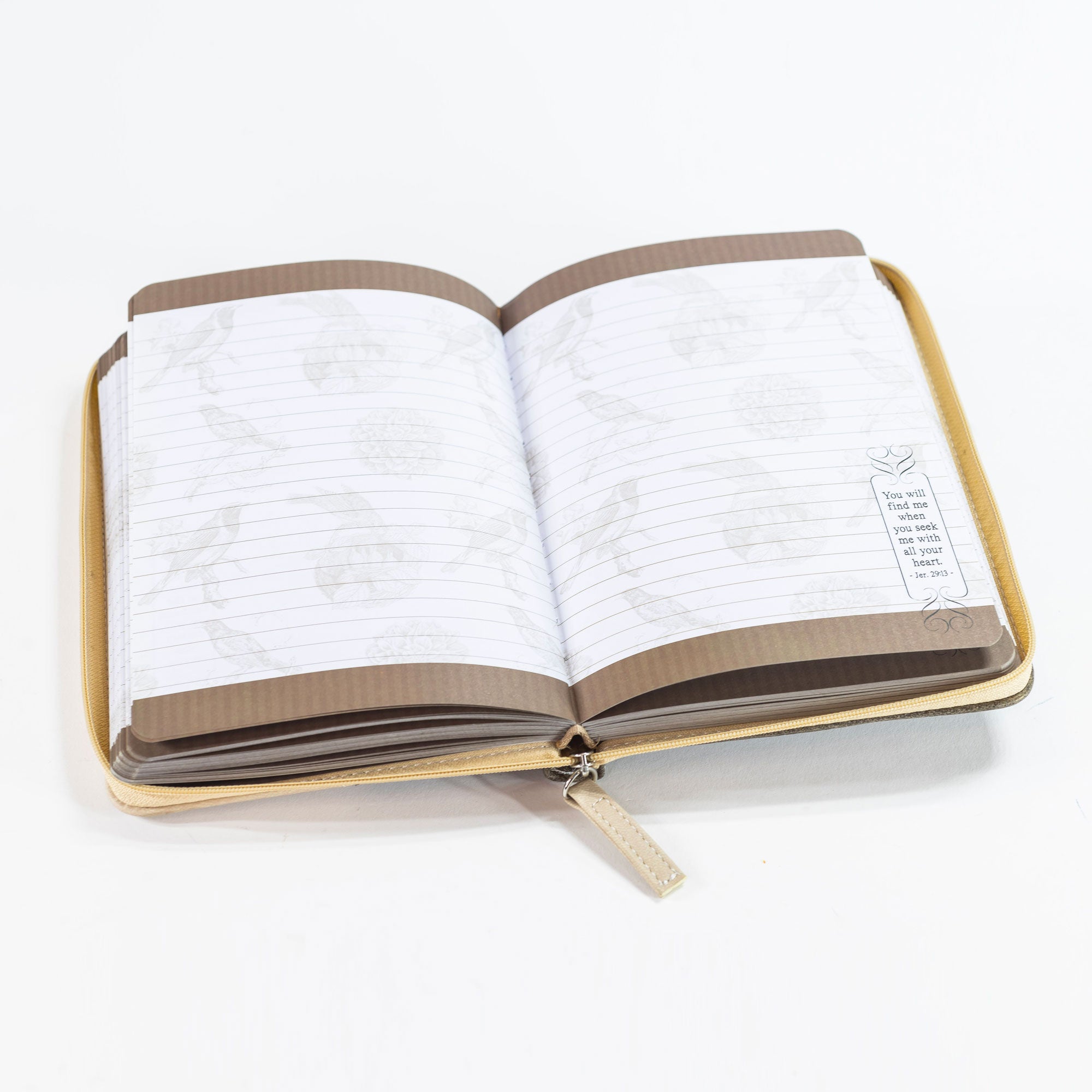 Divine Details: Journal Gold Brown Psalm 91:4