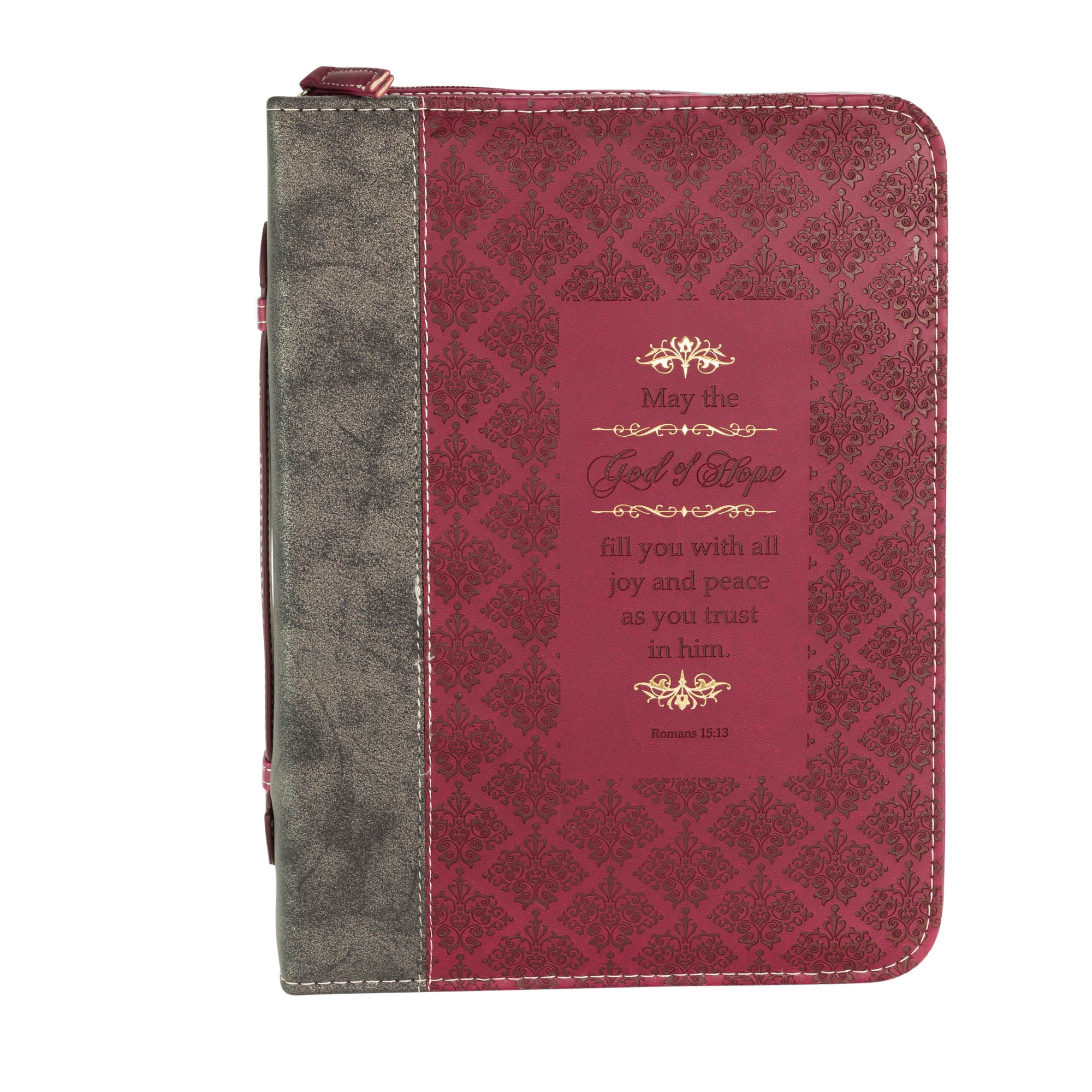 Divine Details: Bible Cover - Burgundy God of Hope - Romans 15:13