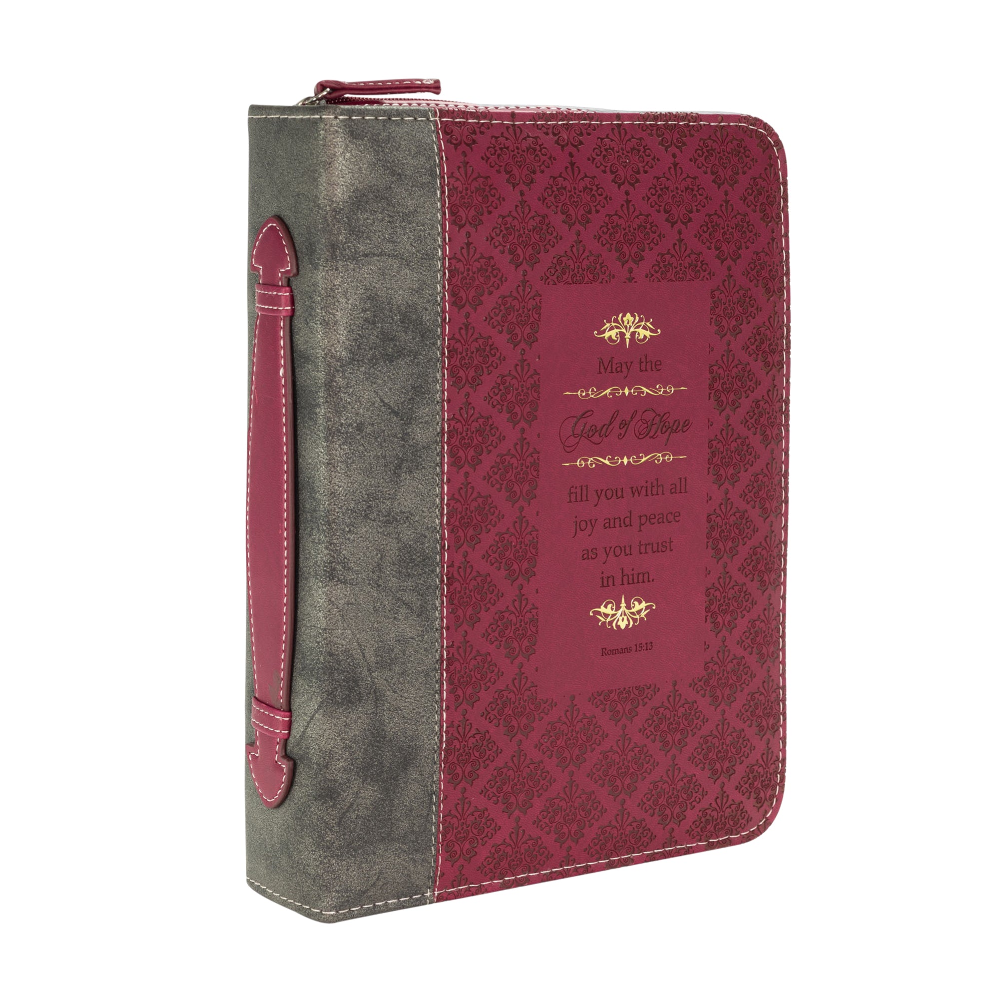 Divine Details: Bible Cover - Burgundy God of Hope - Romans 15:13