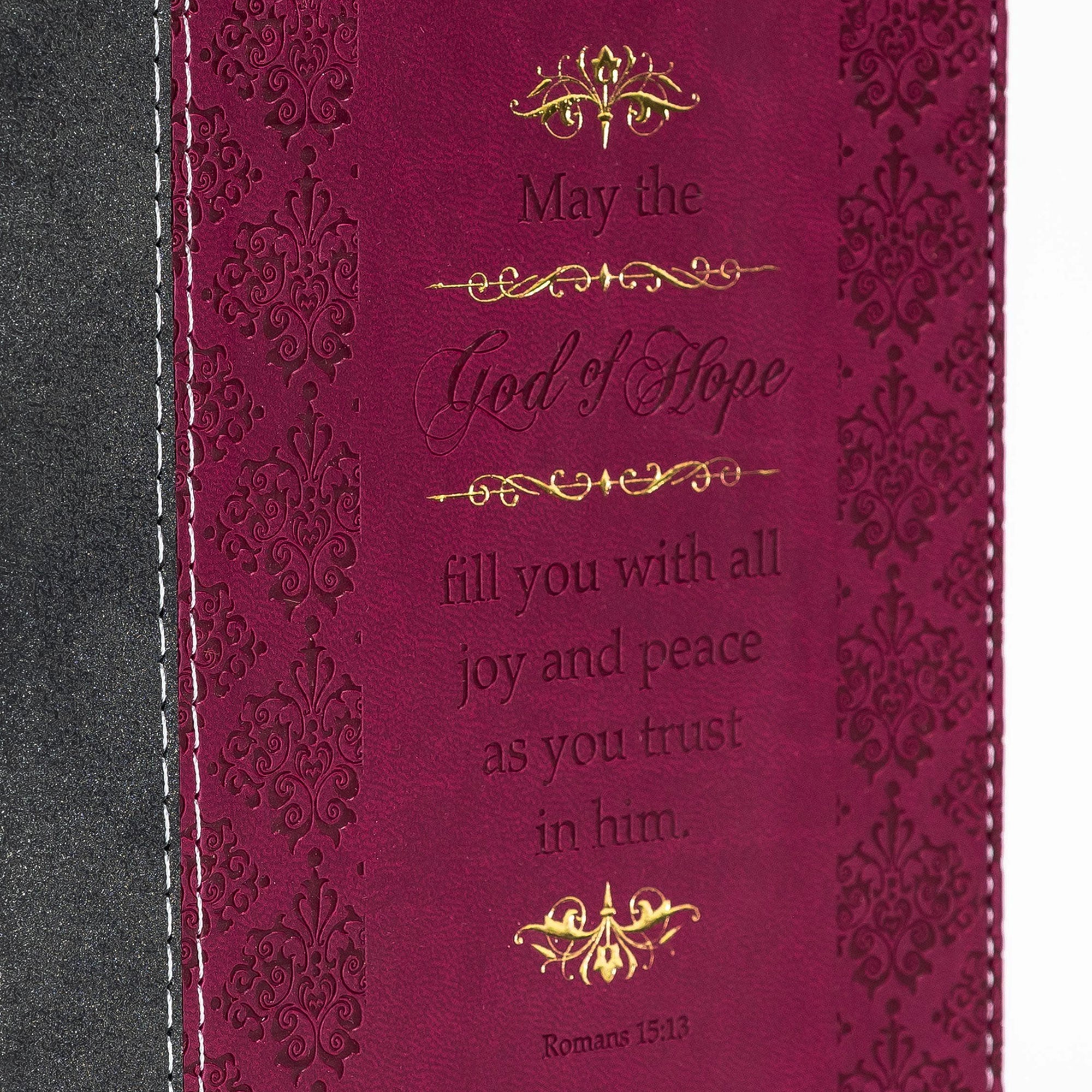 Divine Details: Journal Black And Burgundy Romans 15: 13