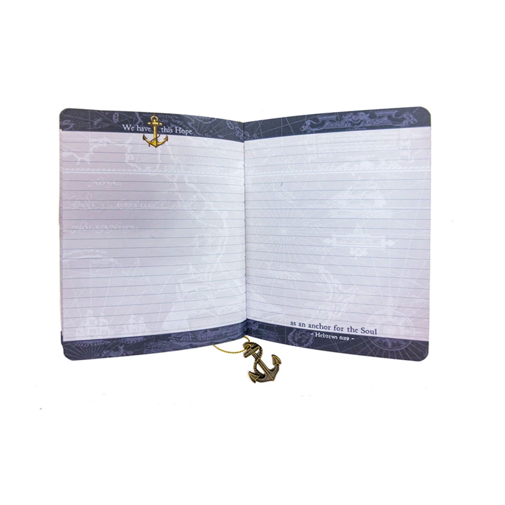 Faux Leather Journal : Blue Hope Anchor, Anchor Charm