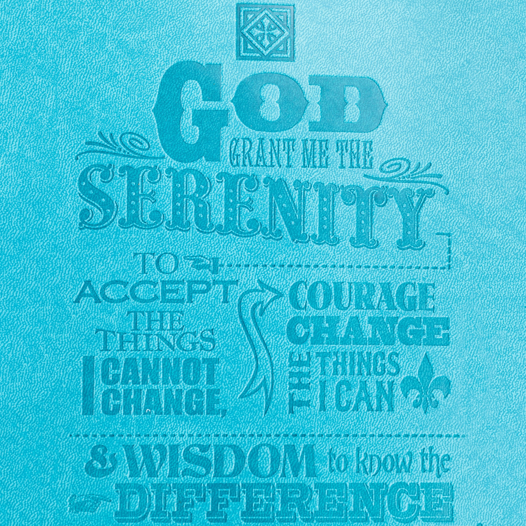 Faux Leather Journal : Teal Serenity Prayer, Butterfly Charm