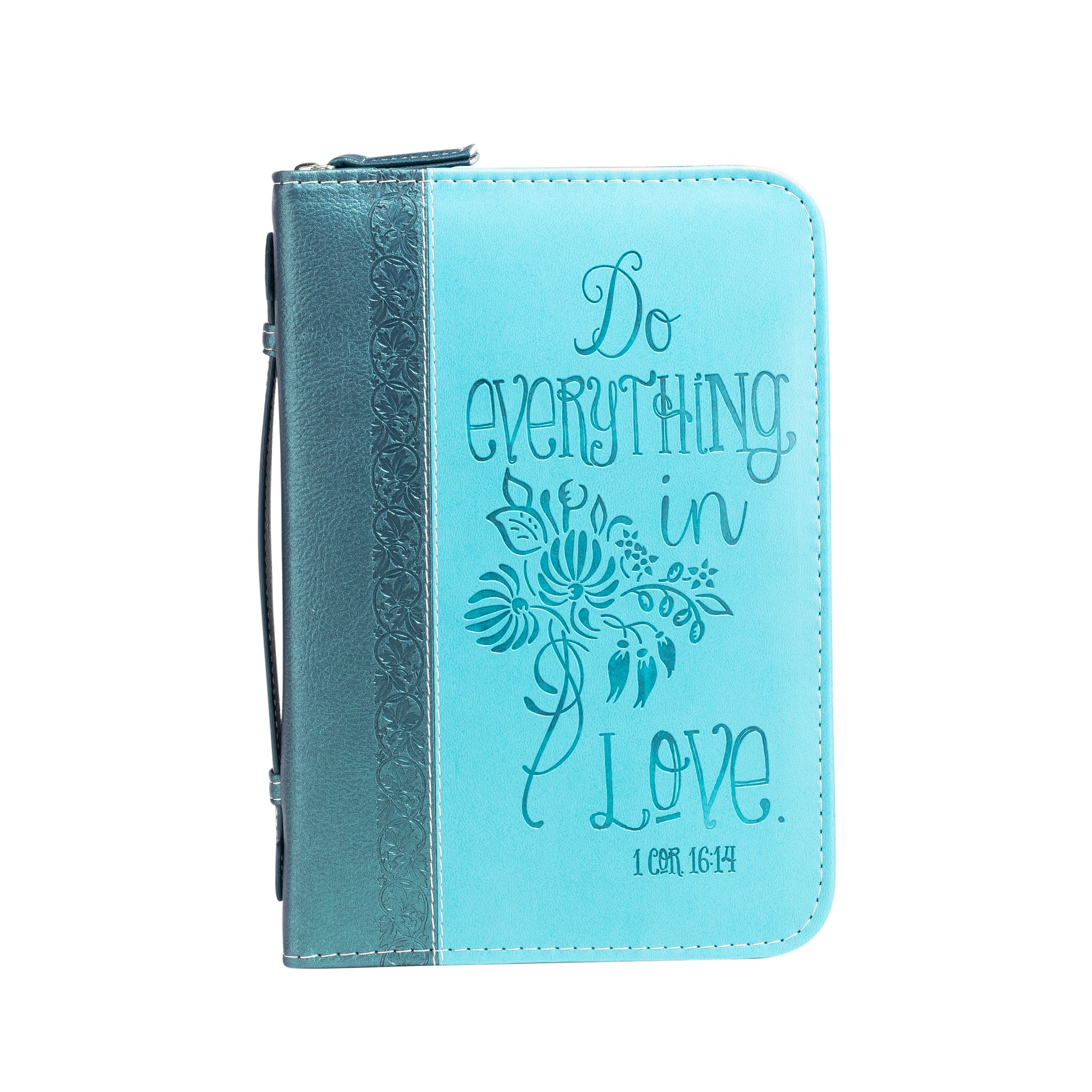 Divine Details: Bible Cover - Teal Do Everything in Love - 1 Corinthians 16:14