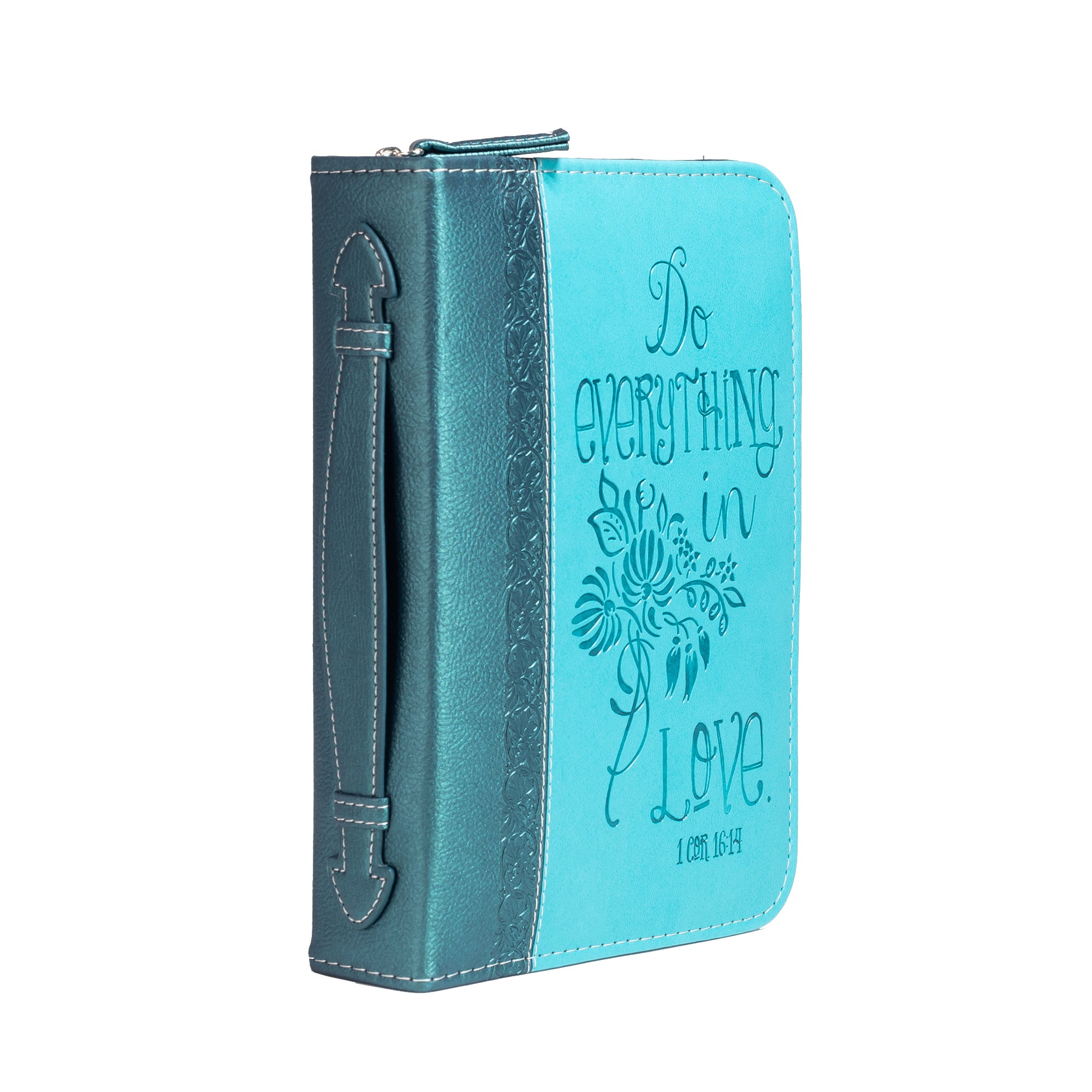 Divine Details: Bible Cover - Teal Do Everything in Love - 1 Corinthians 16:14