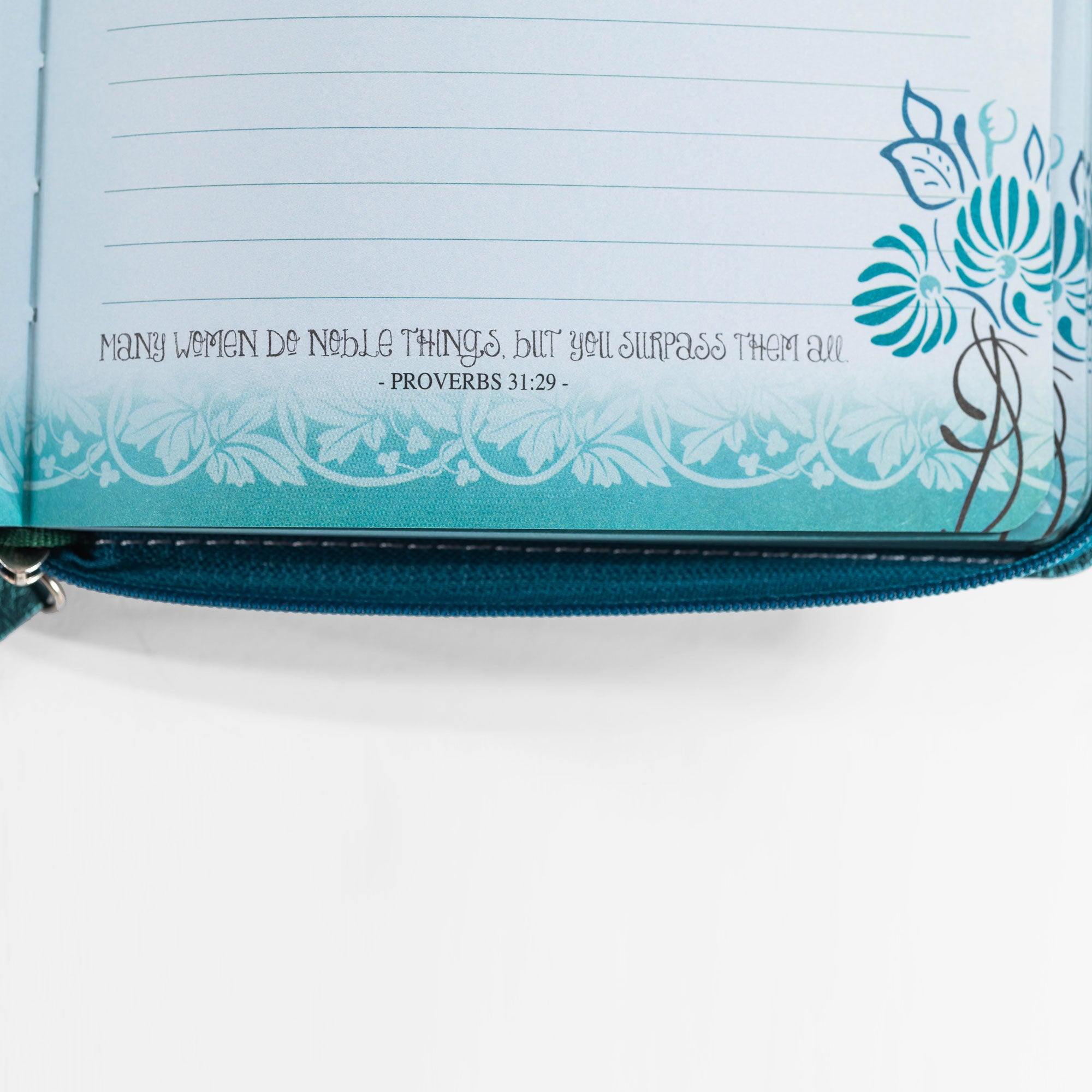 Bible Journal - Teal Floral, 1 Cor. 16:14
