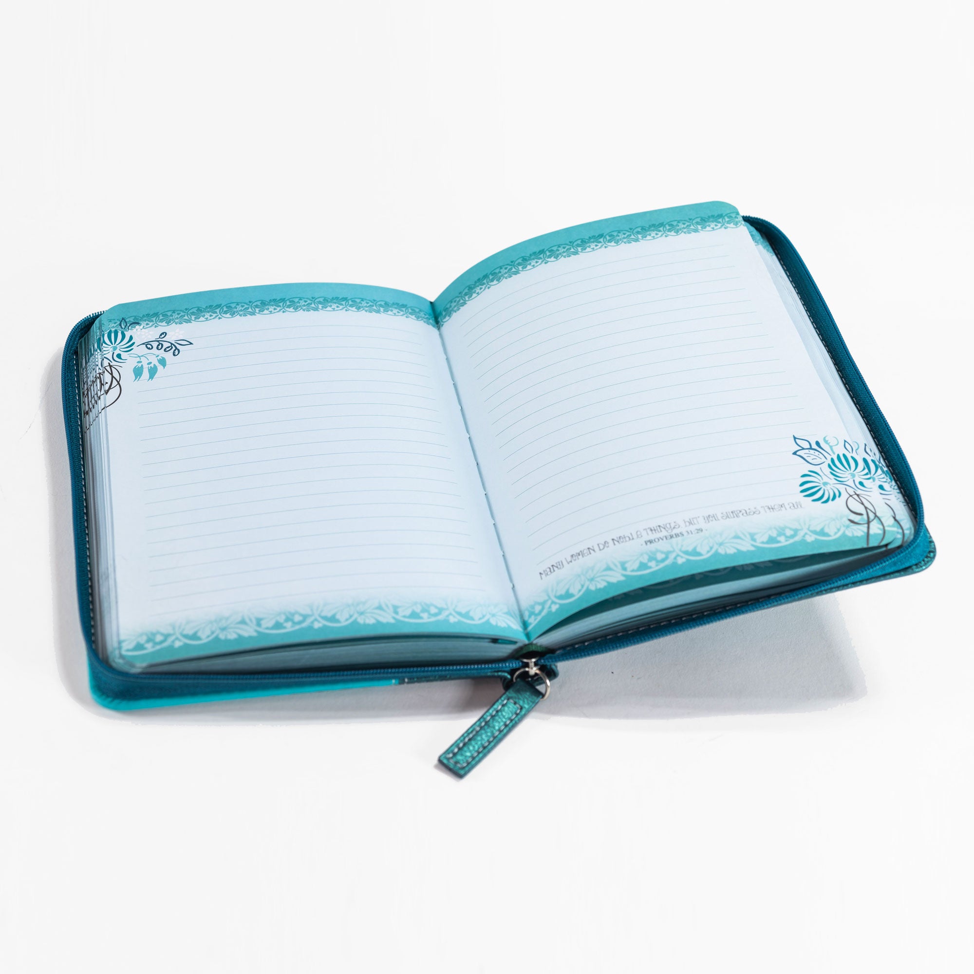 Bible Journal - Teal Floral, 1 Cor. 16:14