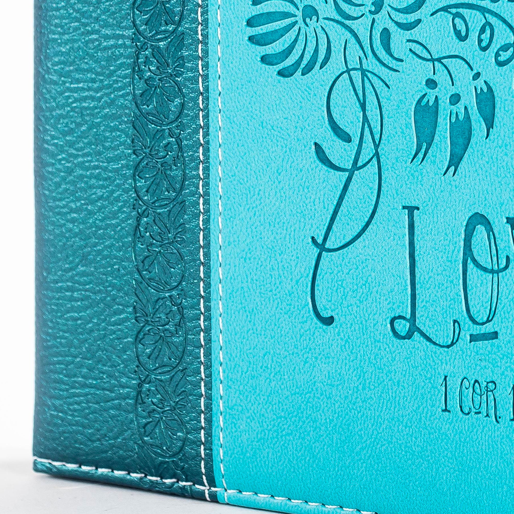 Bible Journal - Teal Floral, 1 Cor. 16:14