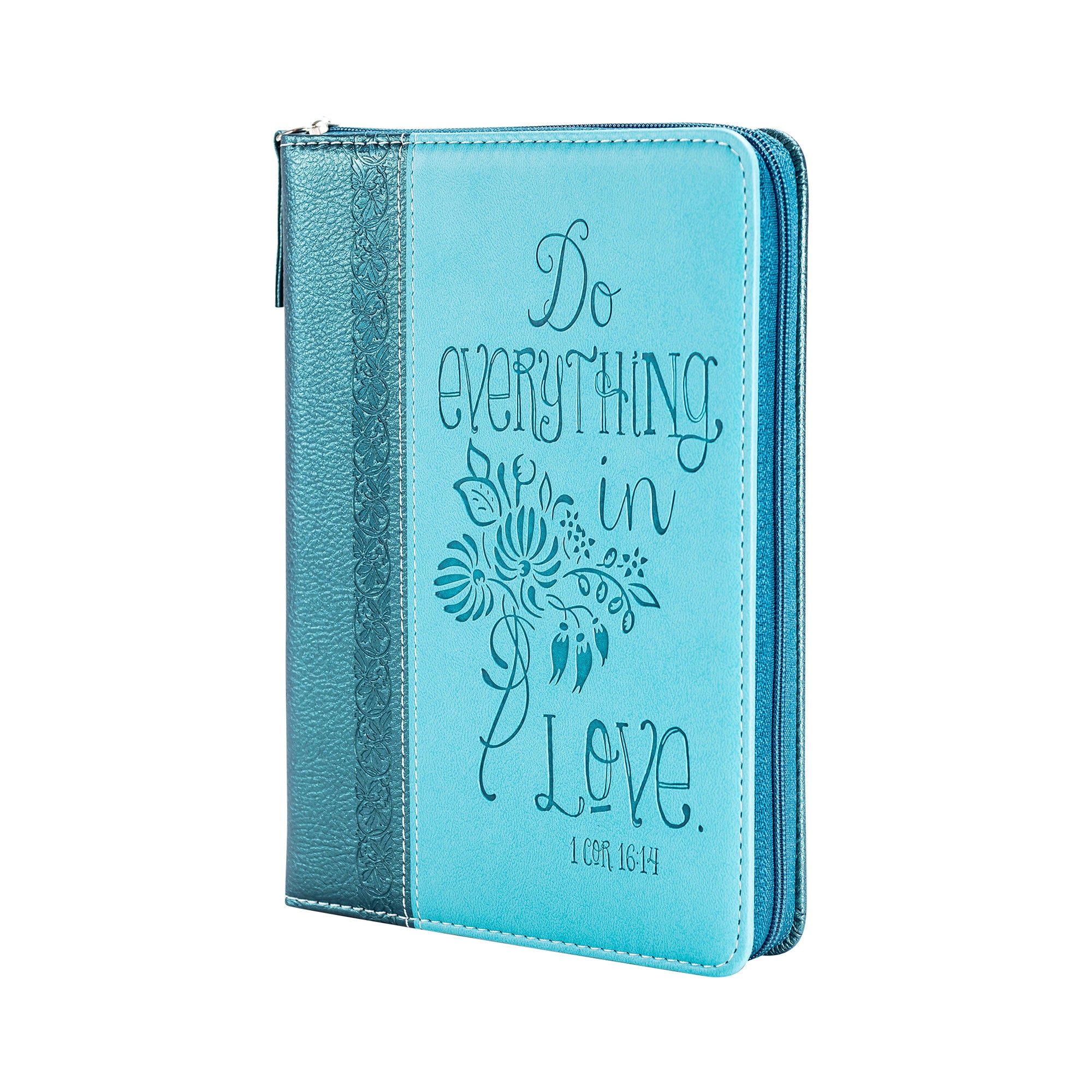 Bible Journal - Teal Floral, 1 Cor. 16:14