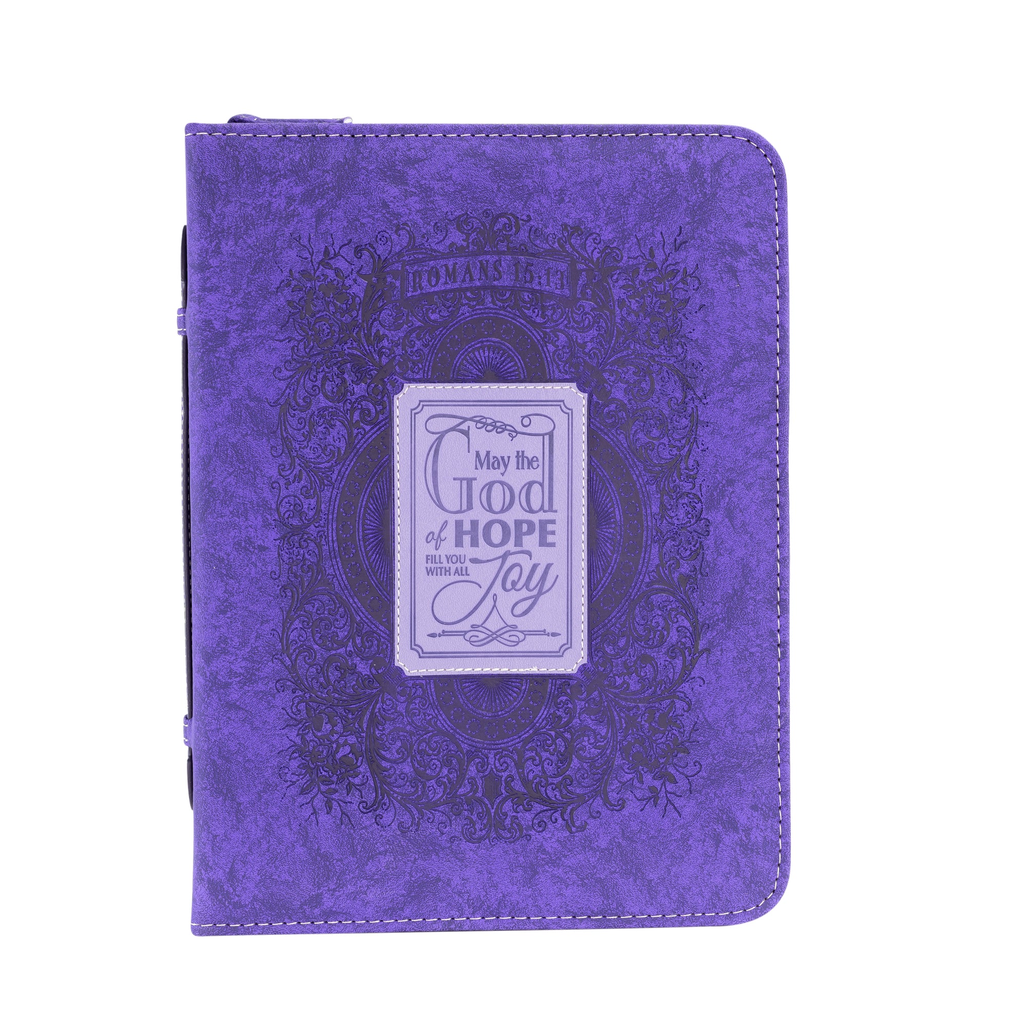 Divine Details: Bible Cover - Purple God of Hope - Romans 15:13