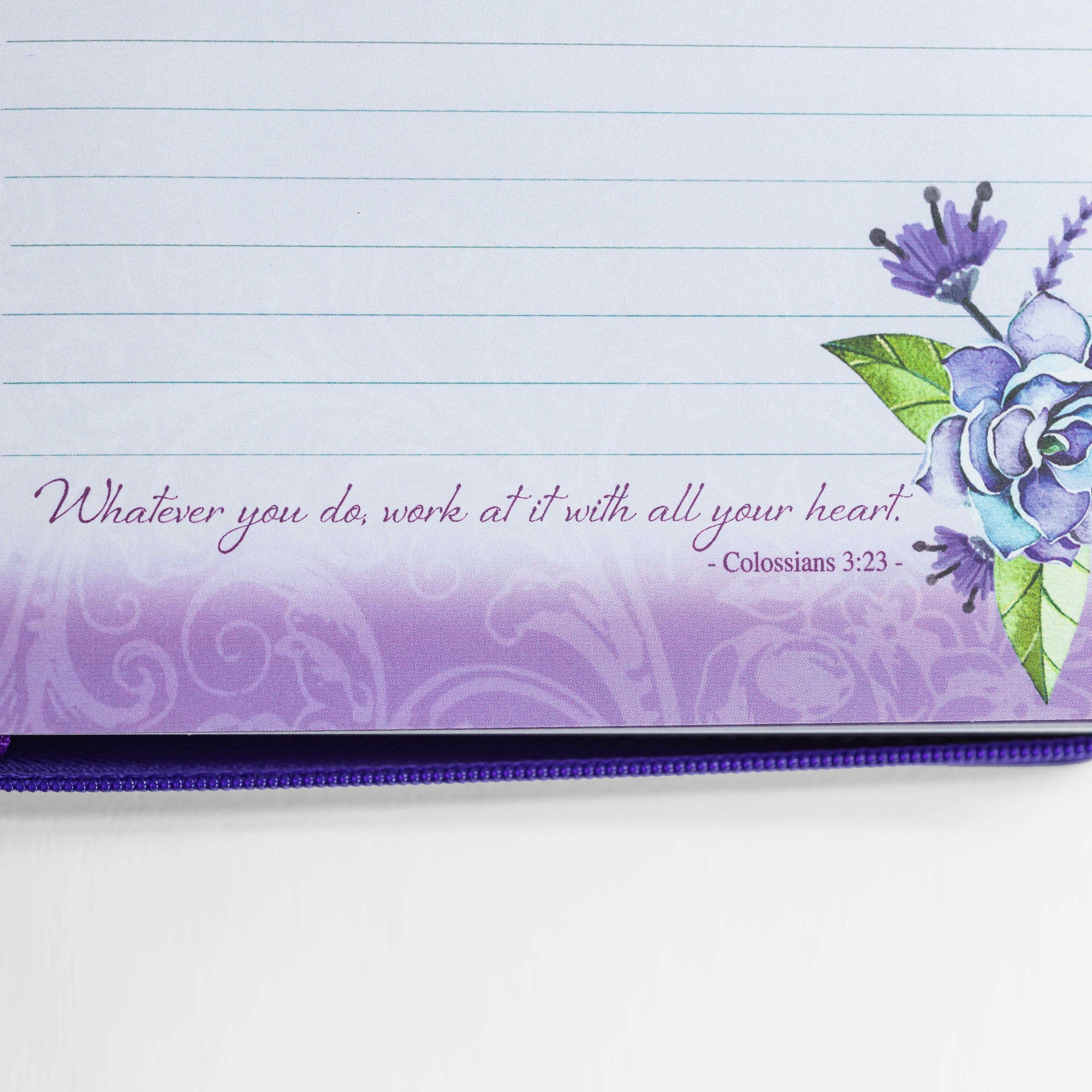 Divine Details: Zippered Journal: Purple God of Hope