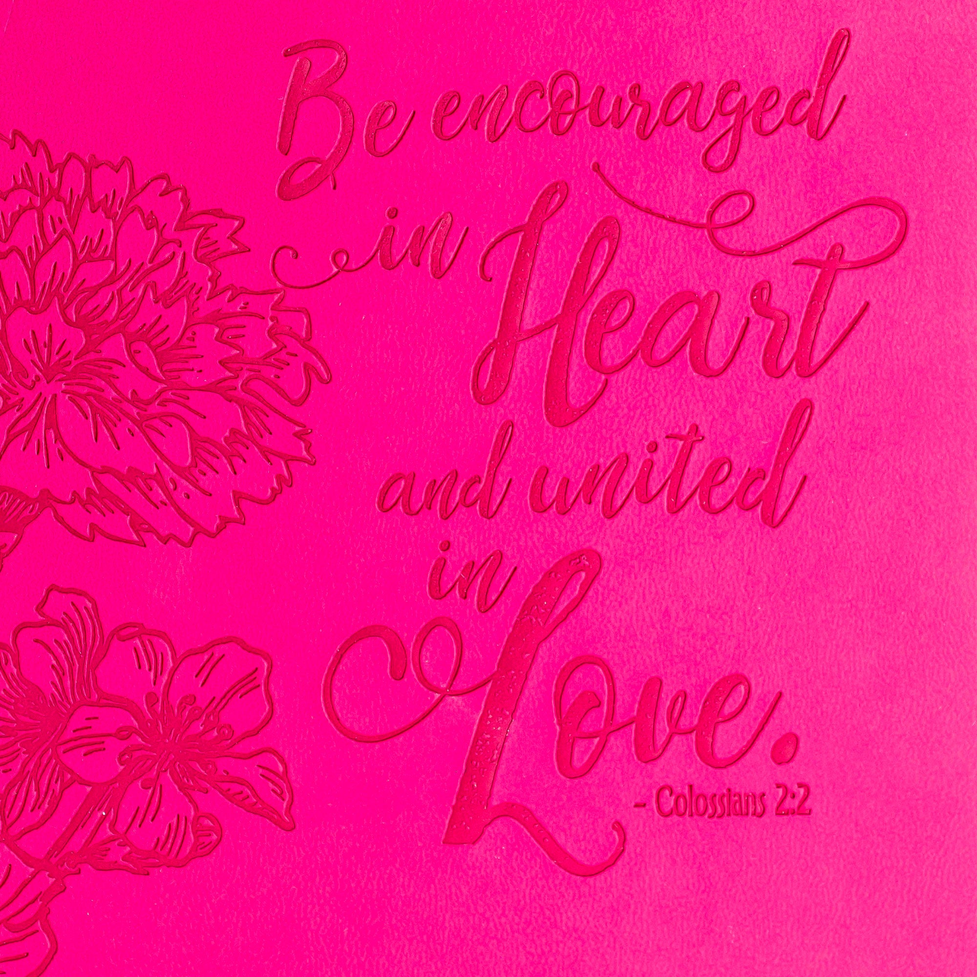 Bible Journal - Pink floral, Colossians 2:2