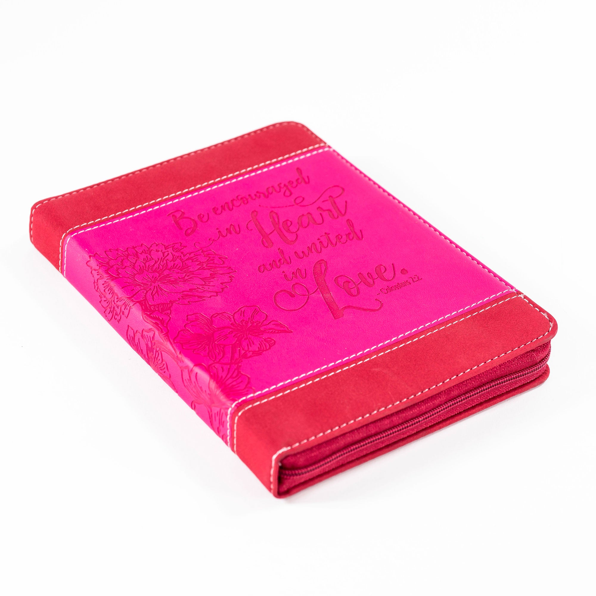 Bible Journal - Pink floral, Colossians 2:2