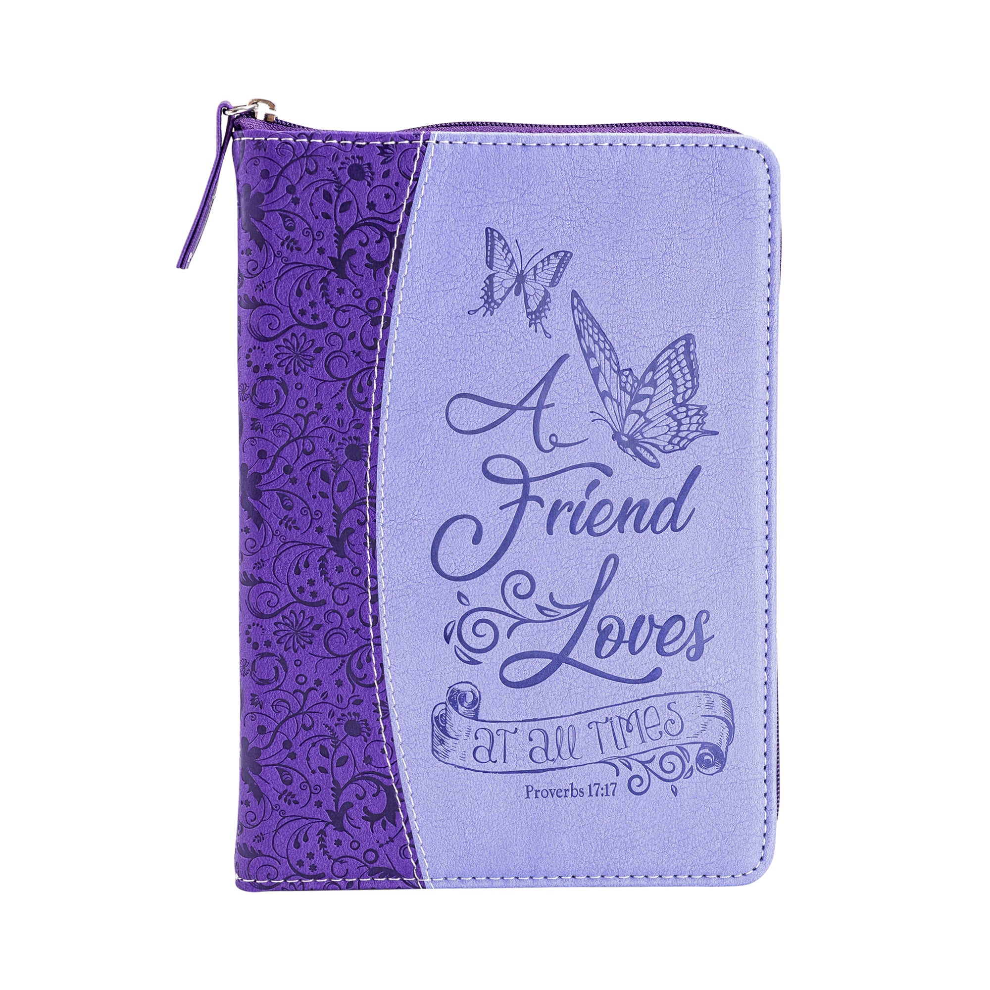 Bible Journal - Purple Butterflies, Proverbs 17:17
