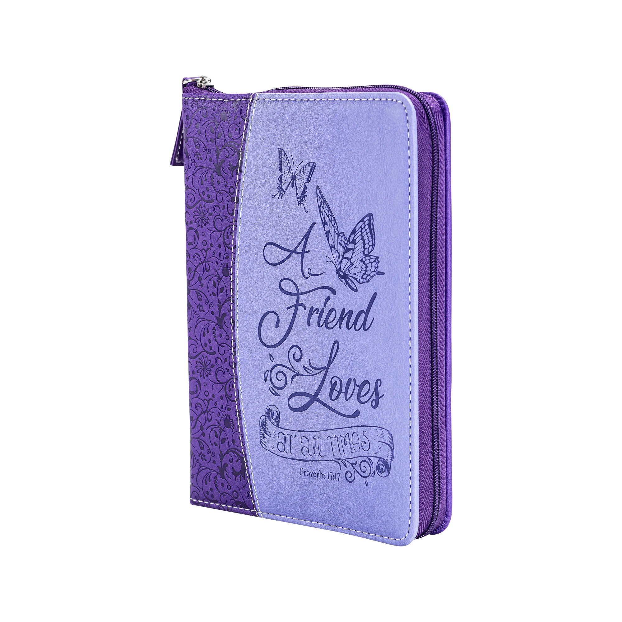 Bible Journal - Purple Butterflies, Proverbs 17:17