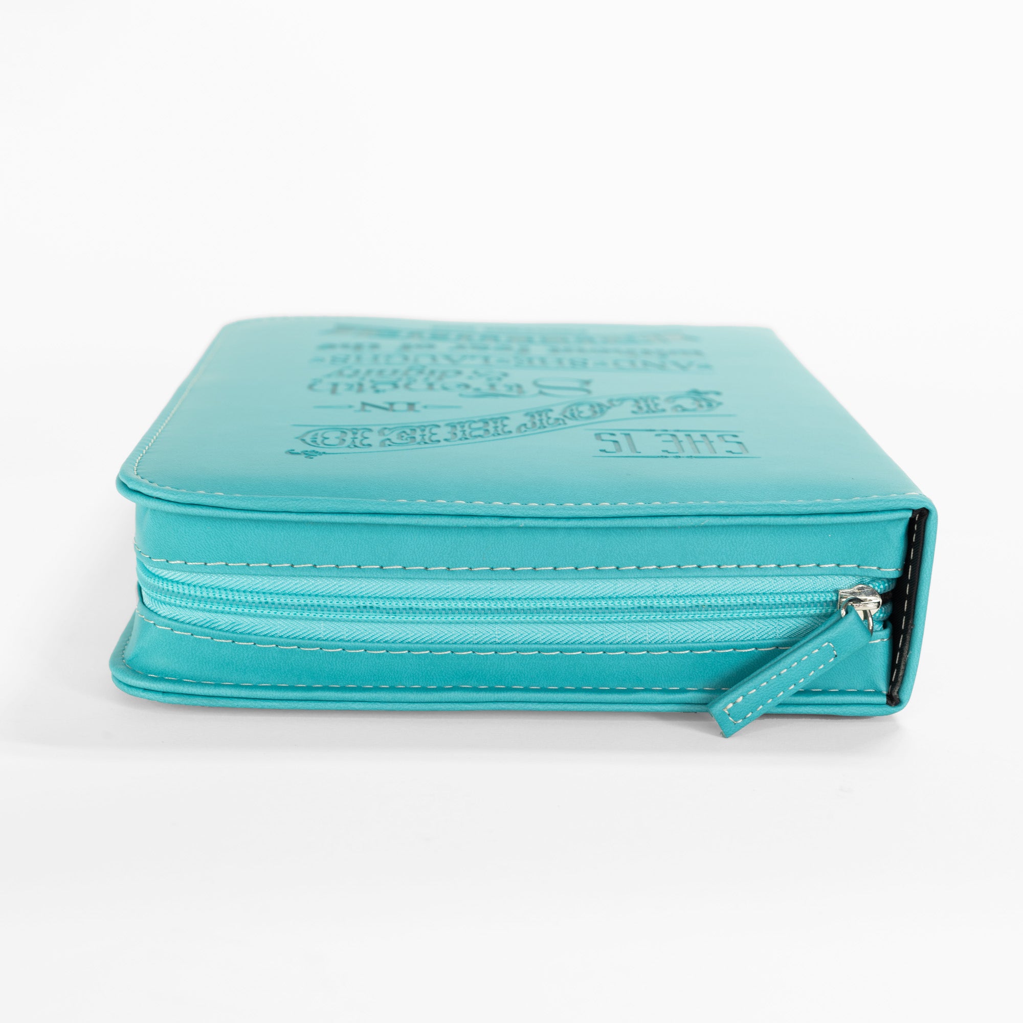 Divine Details: Bible Cover - Teal She is Clothed in Strength - Proverbs 31:25