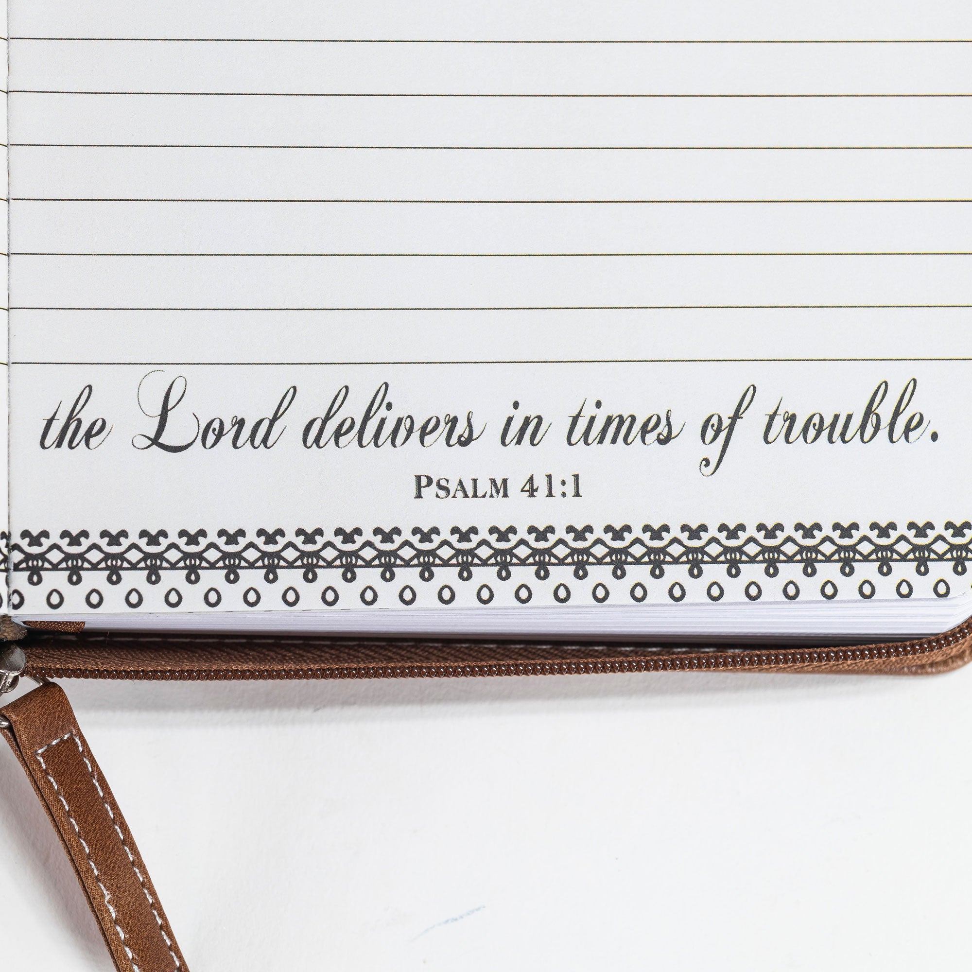 Divine Details: Zippered Journal: Brown & Black Trust