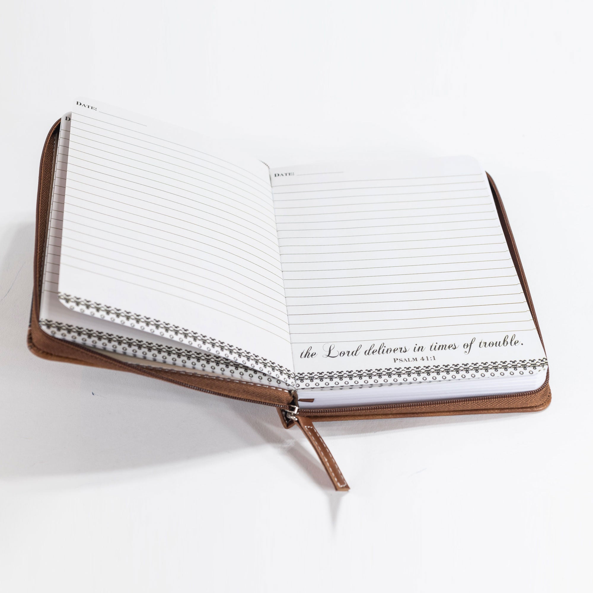Divine Details: Zippered Journal: Brown & Black Trust
