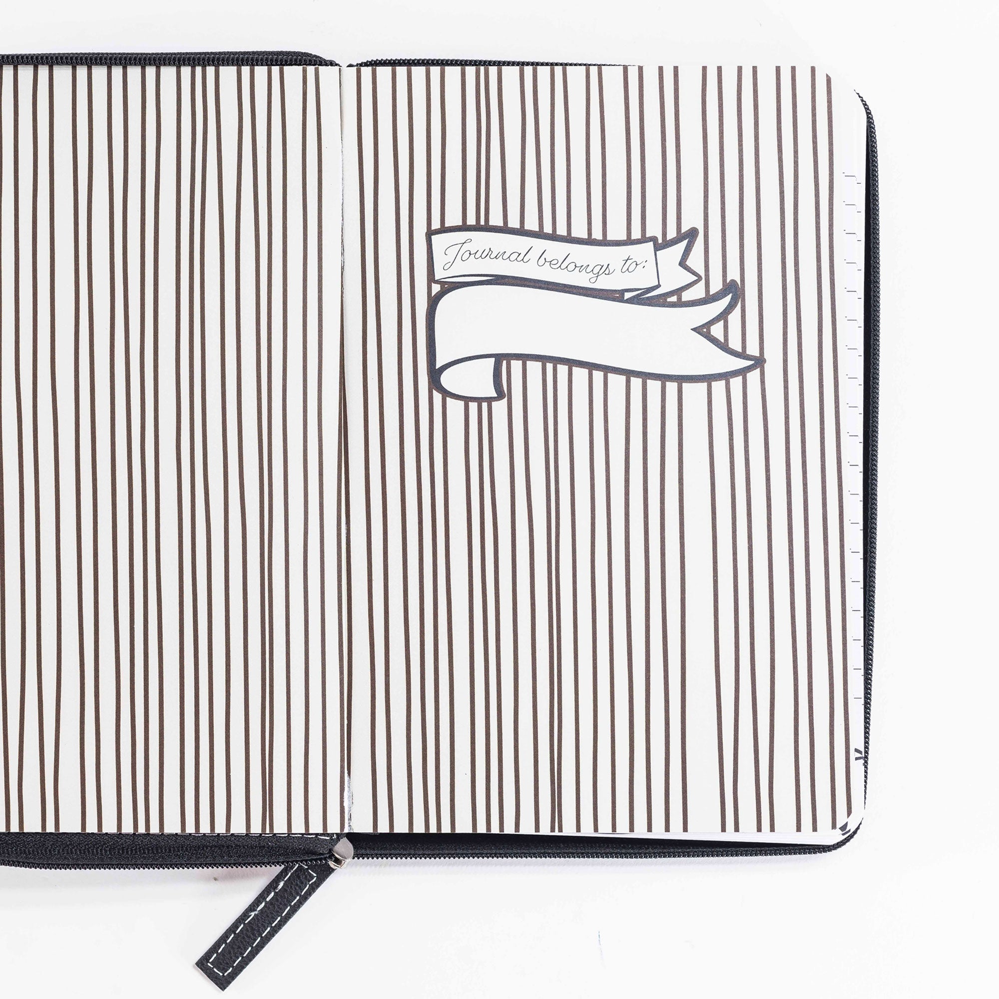 Divine Details: Zippered Journal: Brown & Black Take Delight