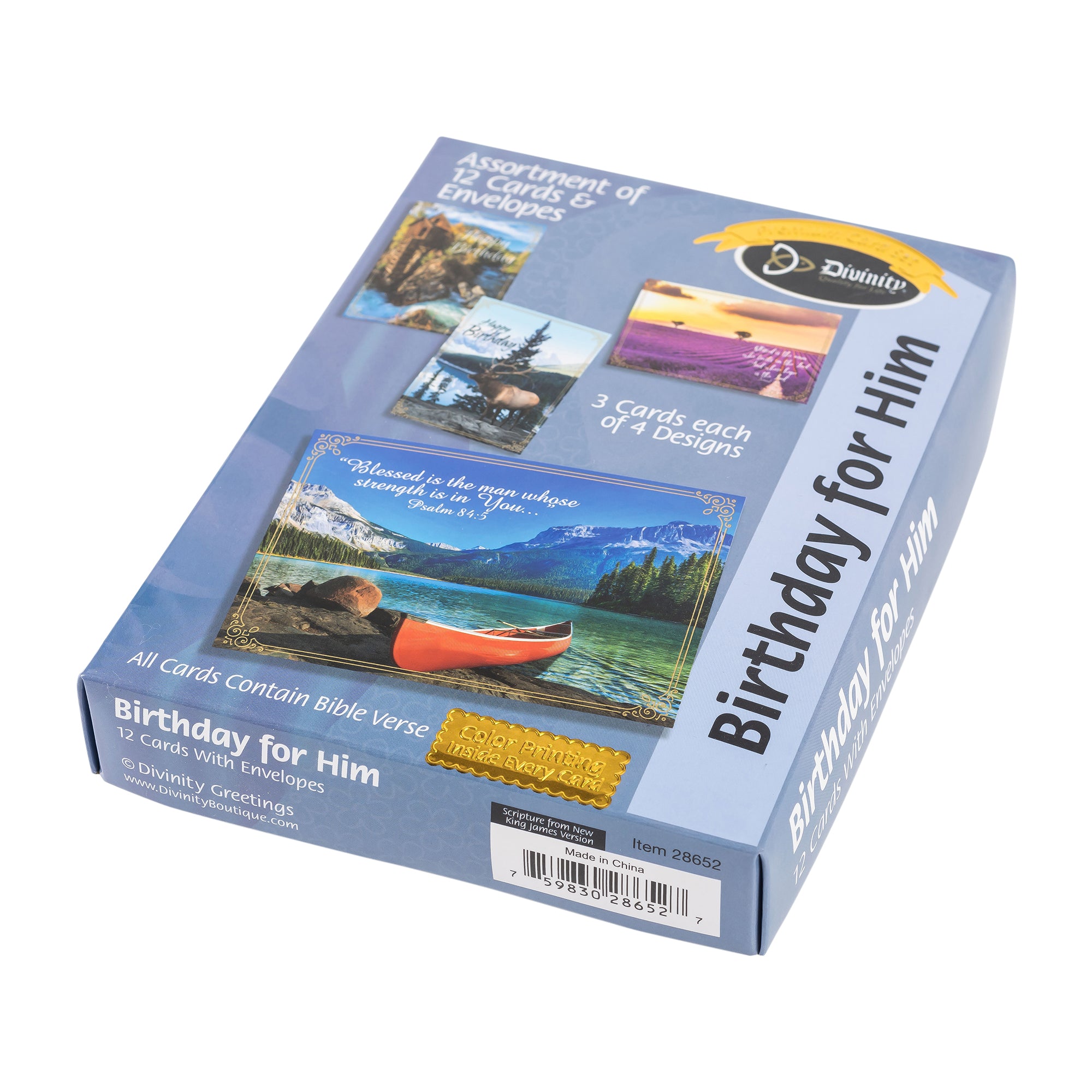 Boxed Cards: Birthday For Him, Canoe, Elk, River and Field Assortment
