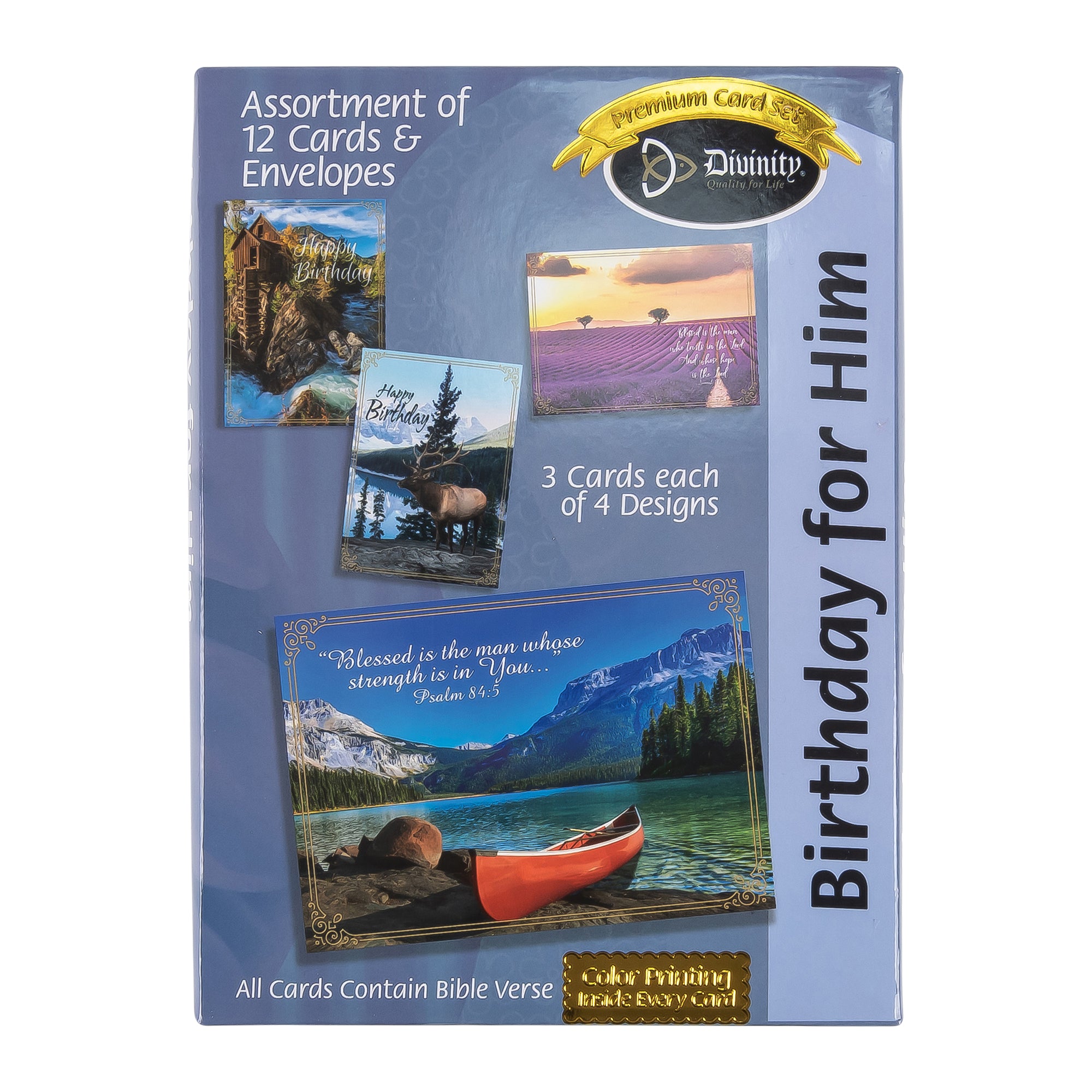 Boxed Cards: Birthday For Him, Canoe, Elk, River and Field Assortment