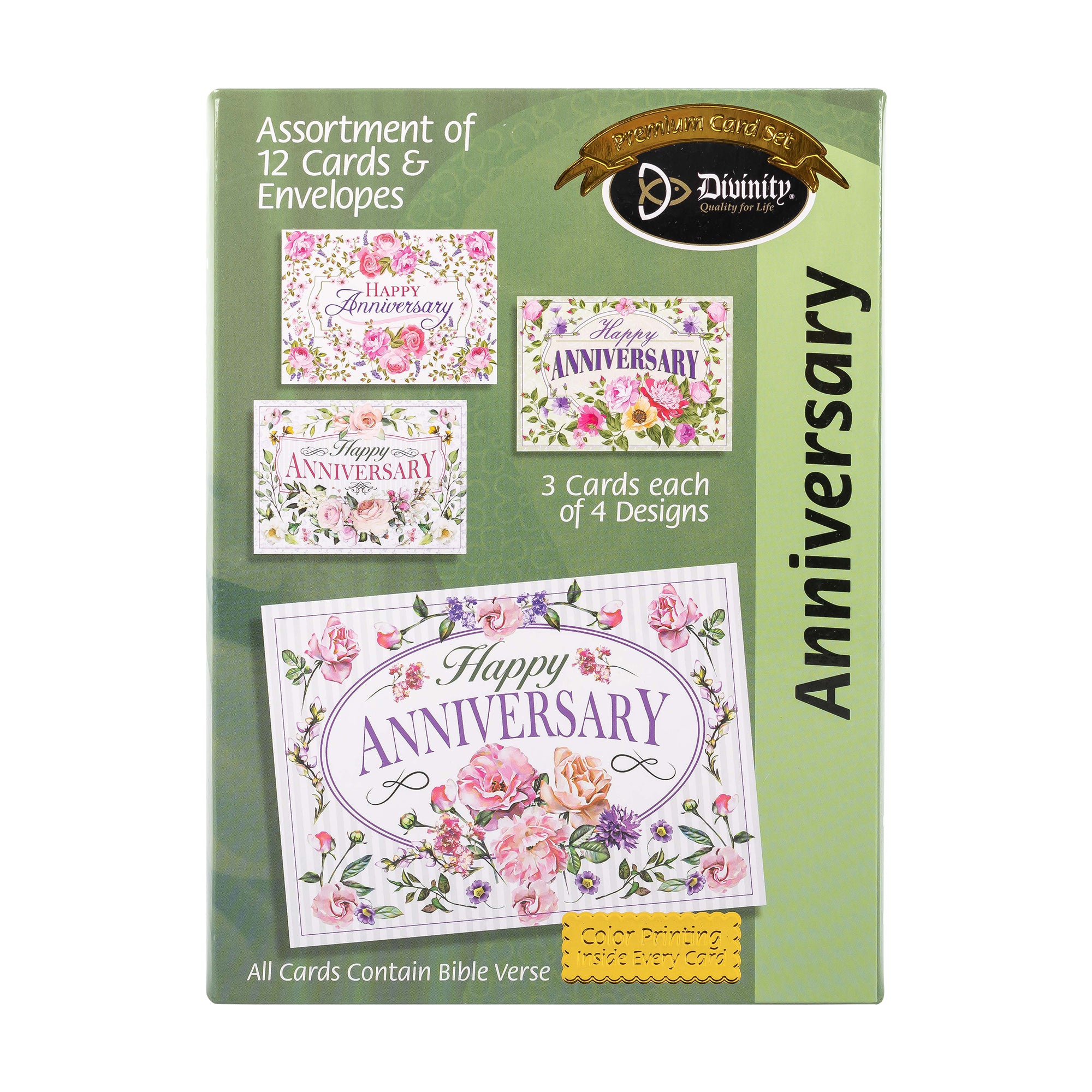 Boxed Cards: Anniversary, Floral Sprays & Traditional Wording