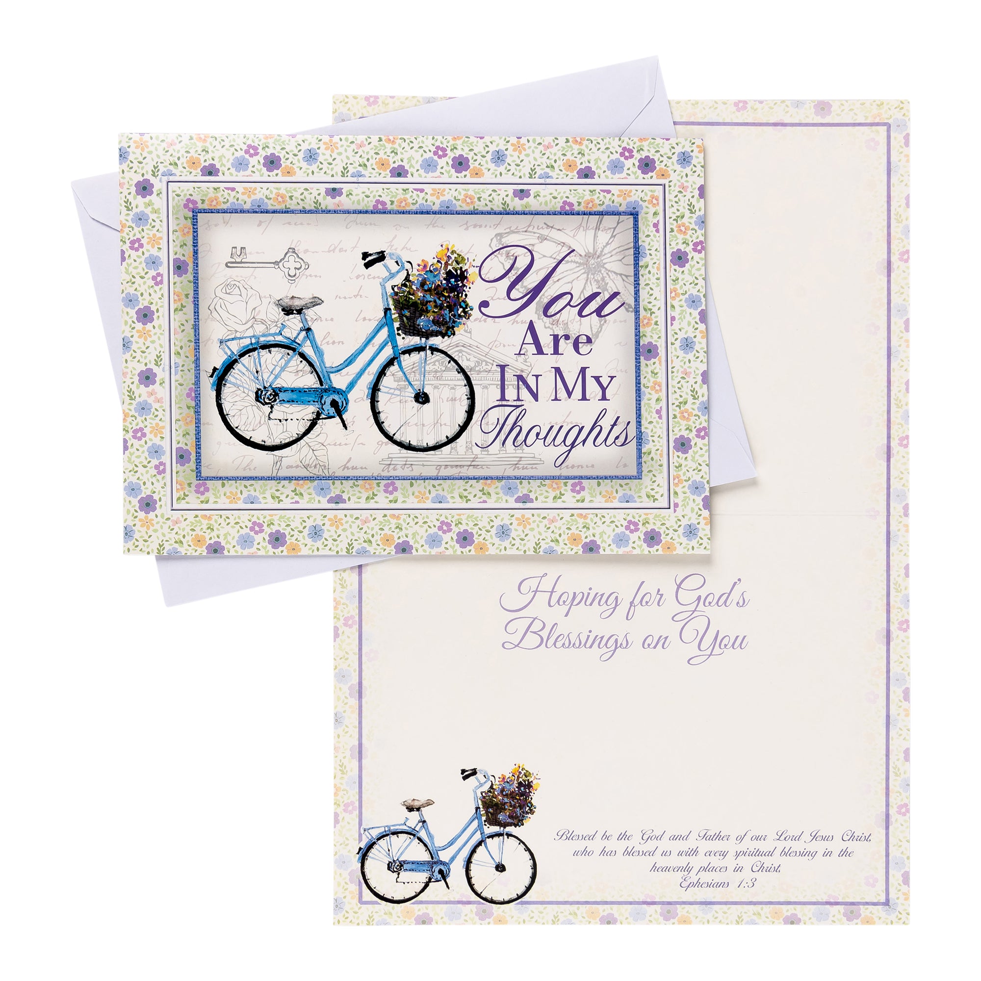 Single Cards: Thinking of You, Bicycle Ephesians 1:3 (Set of 6)