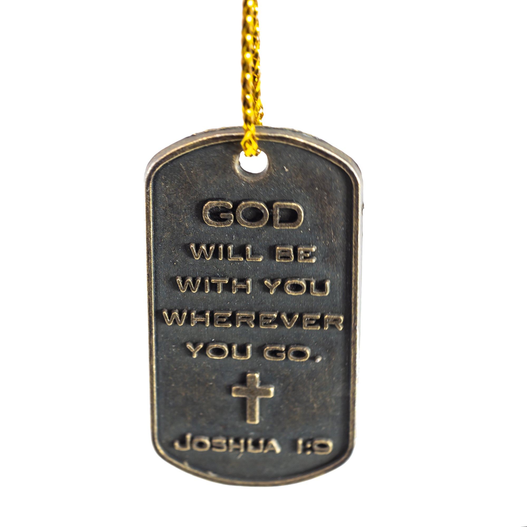 Faux Leather Journal : Navy Be Strong & Courageous, Dog Tag Charm