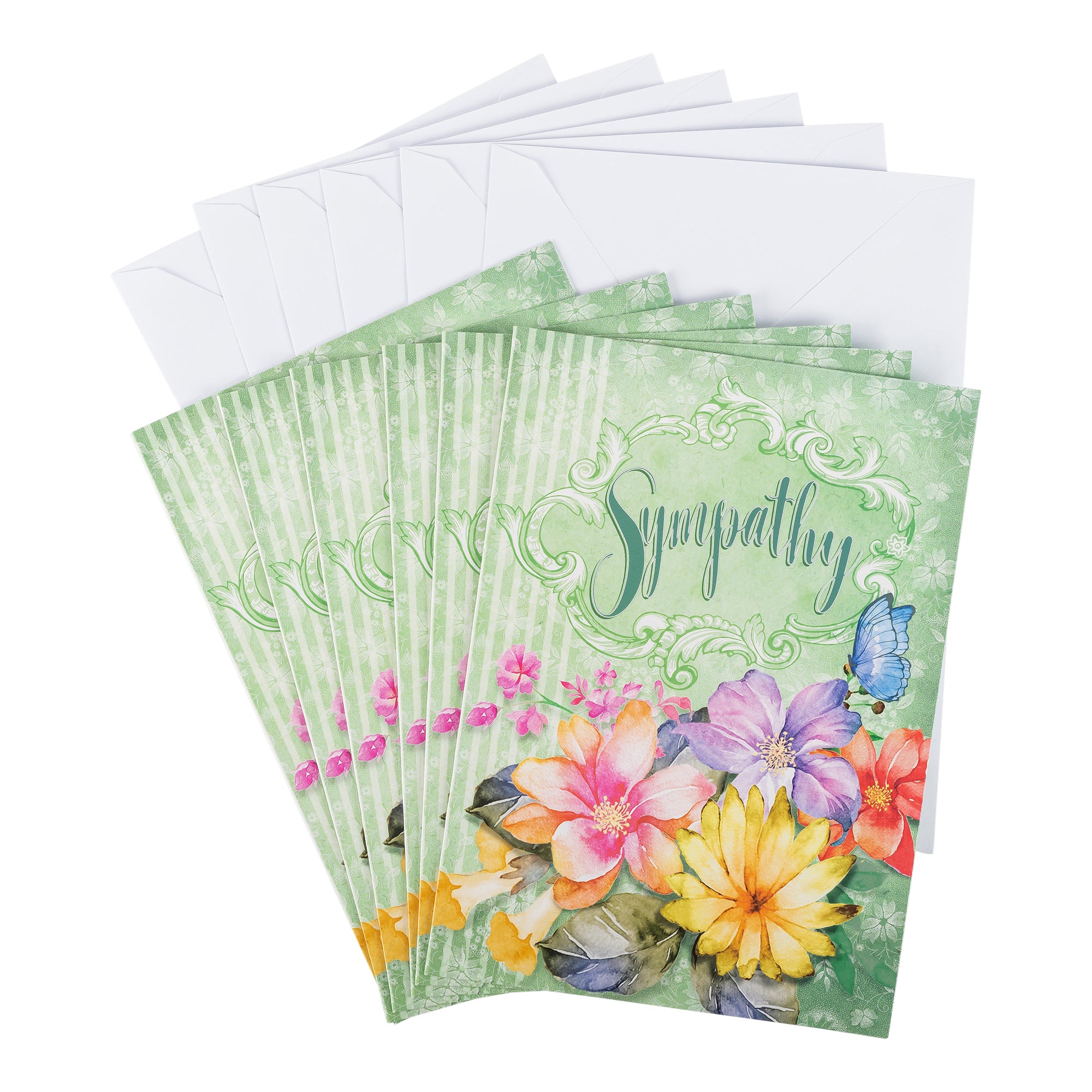 Single Cards: Sympathy Floral-2 Corinthians 1:3-4 (Set of 6)