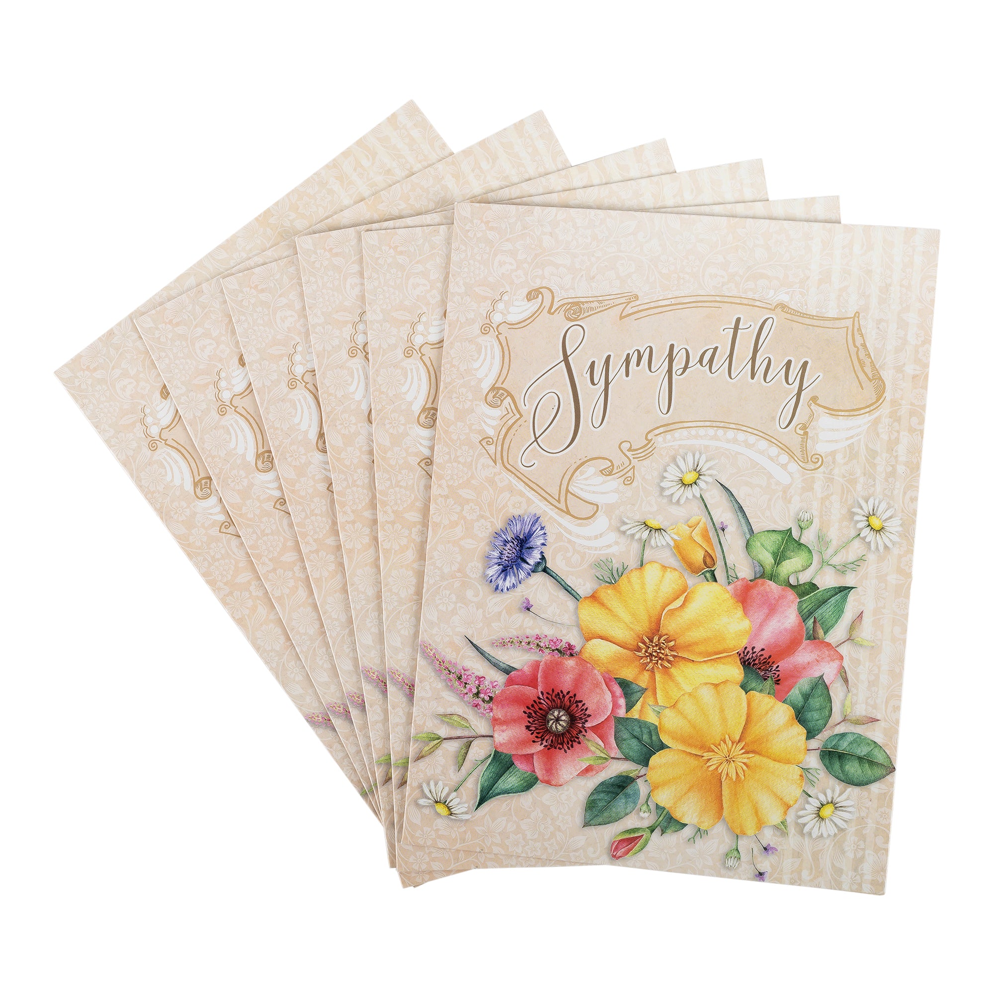 Single Cards: Sympathy Floral 2 Corinthians 1:3 (Set of 6)